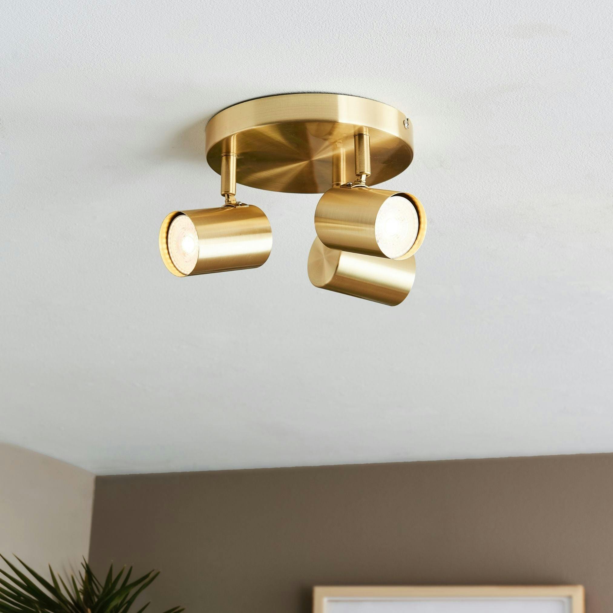 Pagazzi Lighting Light/Gold Pagazzi Ing Hereford 3 Satin Ceiling Spot