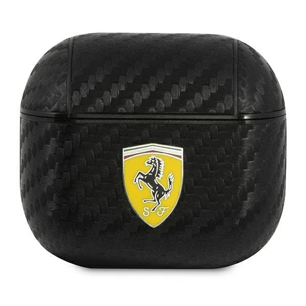 Ferrari Black Pu Carbon On Track Case For Airpods 3 - Fesa3cabk