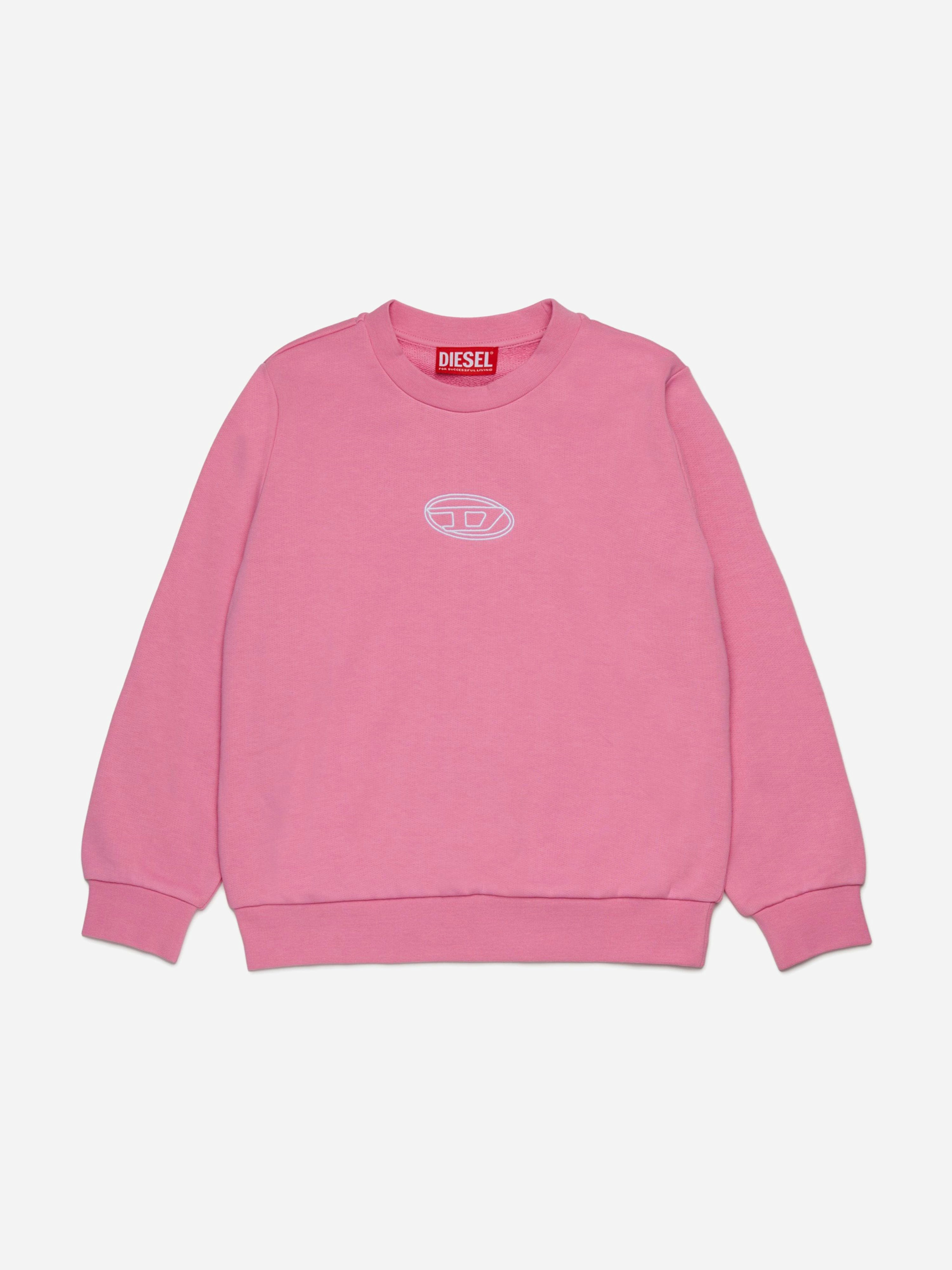 Diesel Girls Pink Logo Sweatshirt In - 4 Yrs