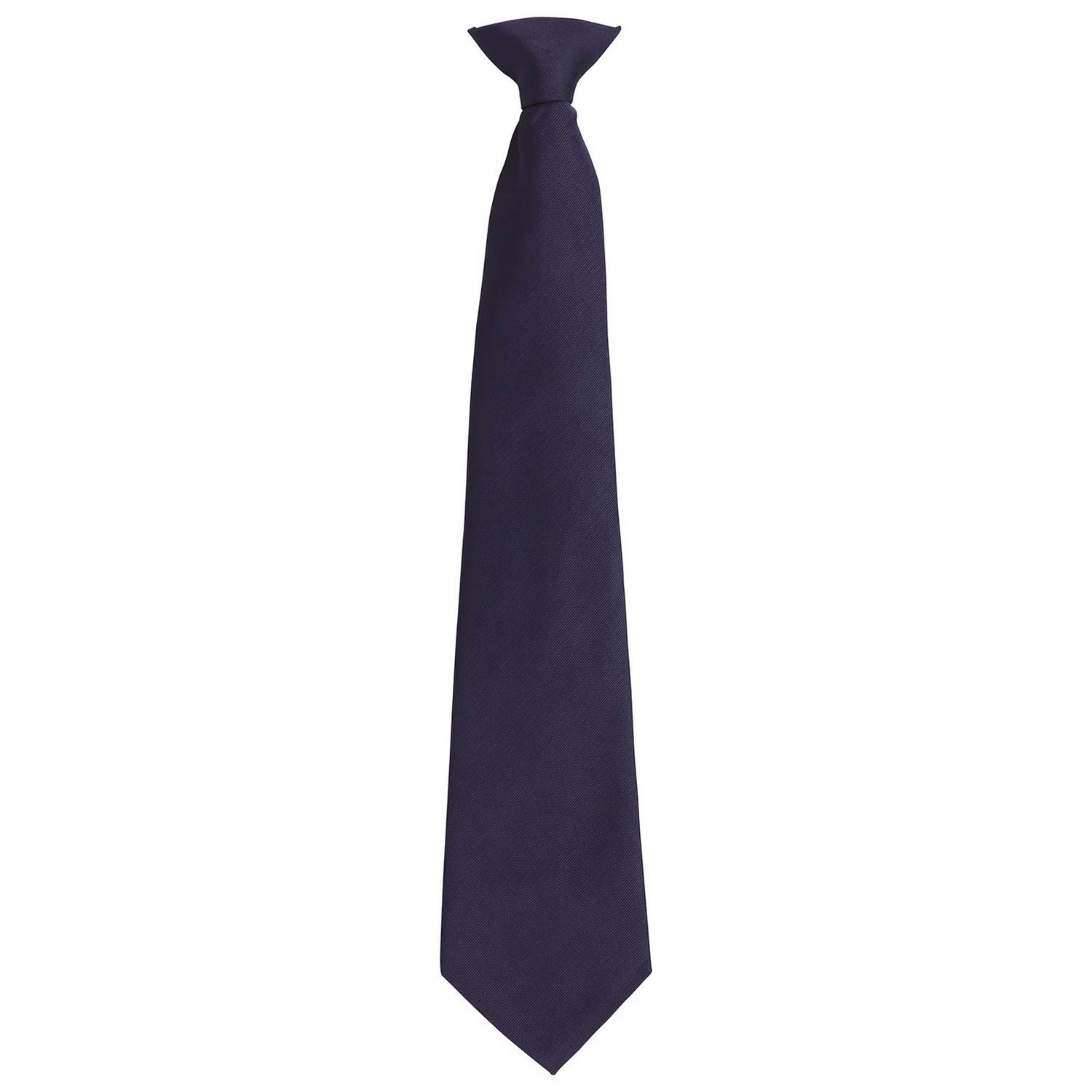 Premier (One Size, Navy) Unisex Adult Colours Fashion Plain Clip-On Tie - Image 3