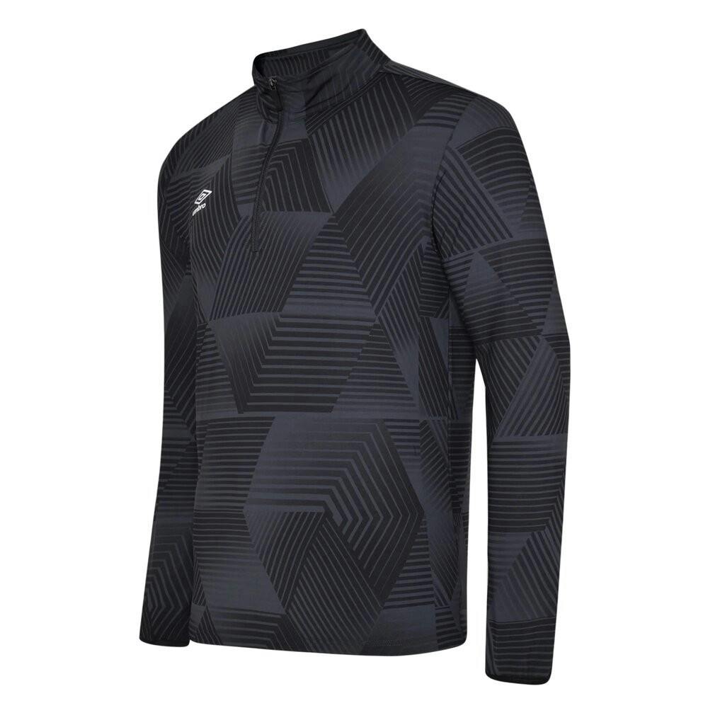 Umbro Men's Black Maxium Quarter Zip Training Top - Xl - 82% Polyester/18% Elastane