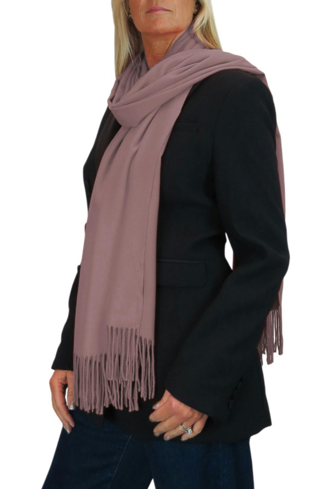 Paulo Due Women's Lavender Wool Blend Pashmina Scarf Solid Colour