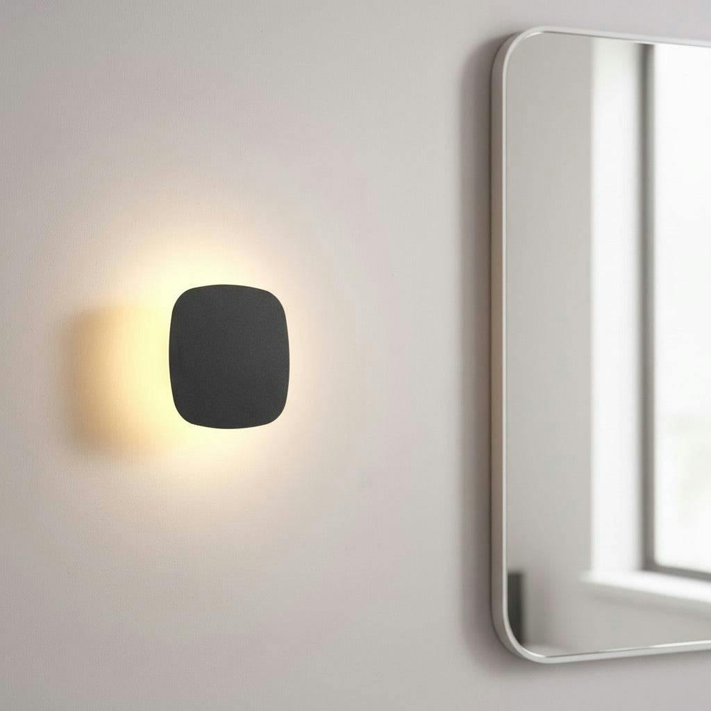 Rackhams Black/Light 6 Watt Square Ip65 Vanity Wall