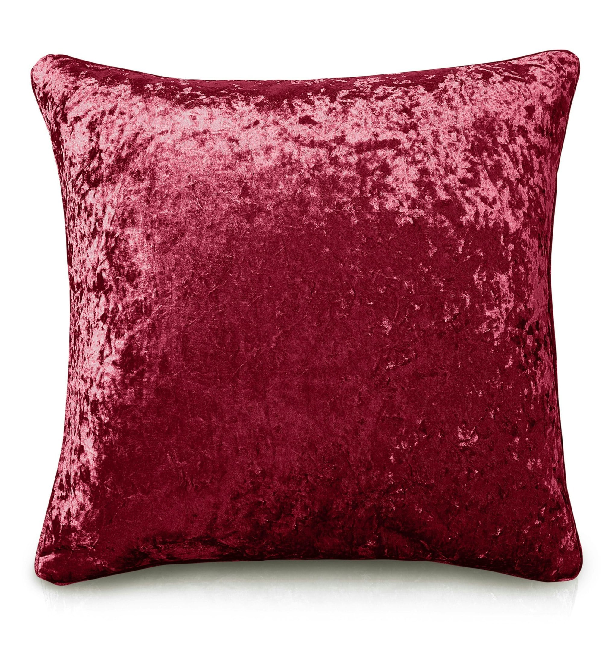 Intimates Light Luxury Crushed Velvet Plain Scatter Cushion - 43Cm X 43Cm - Raspberry