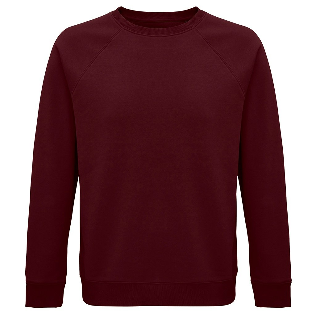 Sol's Men's Burgundy Space Raglan Sweatshirt In | Size: Medium - Image 2