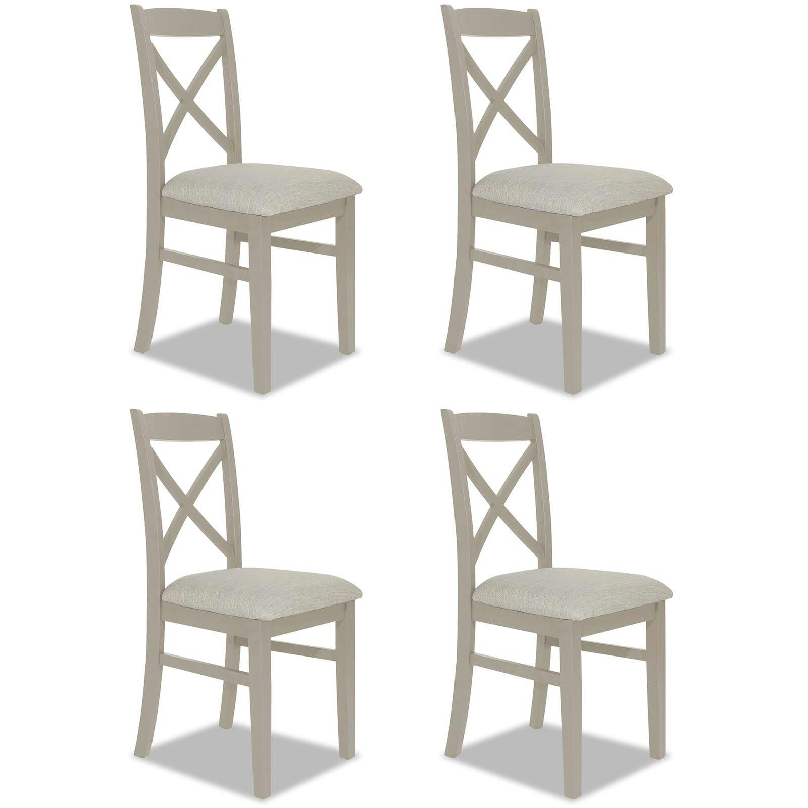 Statement Furniture Beige Florence Crossback Upholstered Seat Dining Chairs Set Of 4 - Truffle,