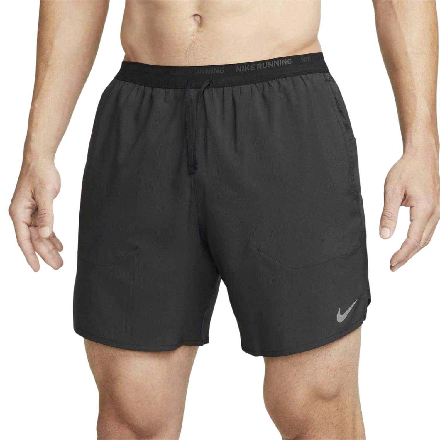 Nike Men's Black/Silver Stride Running Shorts - 100% Mixed - S