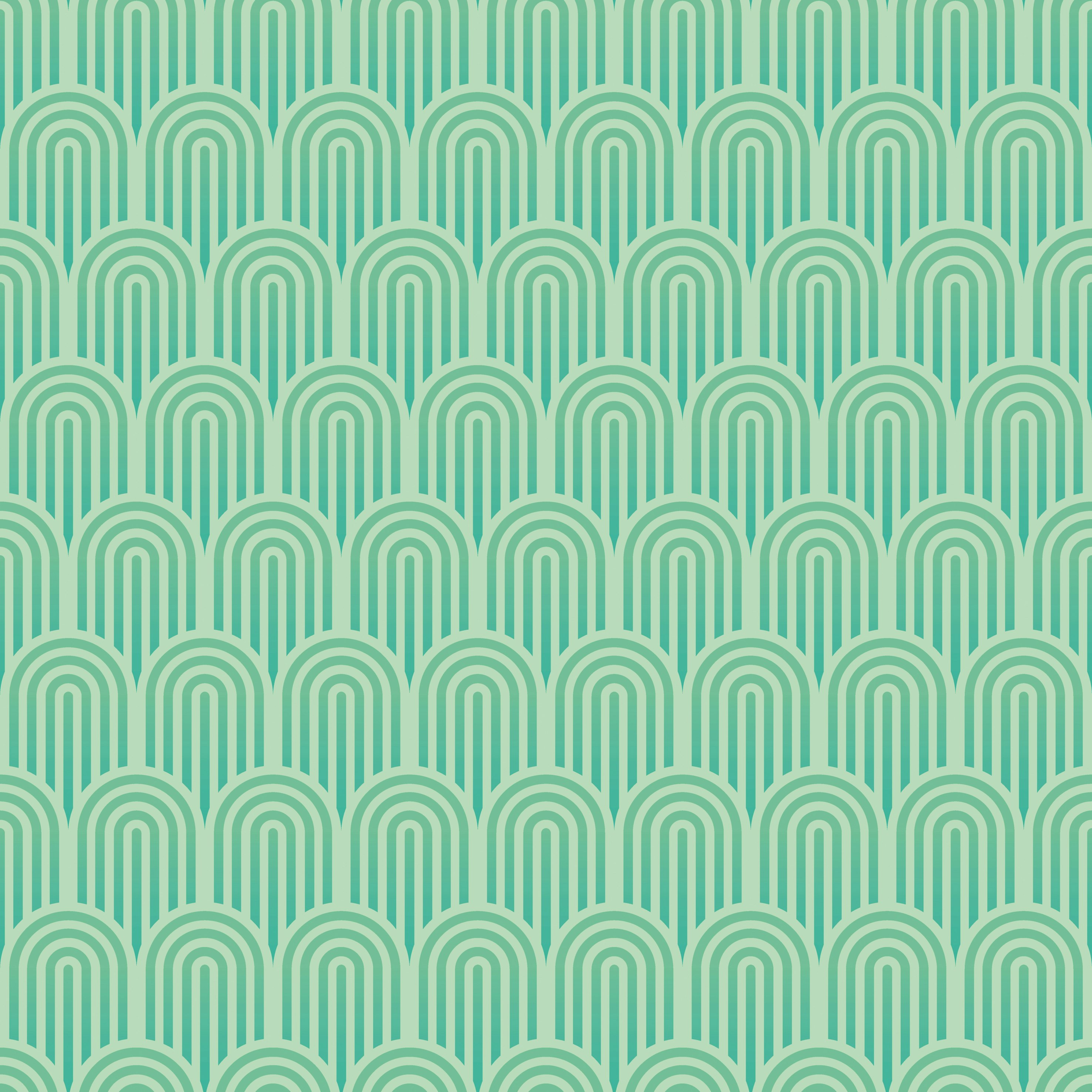 Hoopla Walls Green Retro Arch - 10M Wallpaper