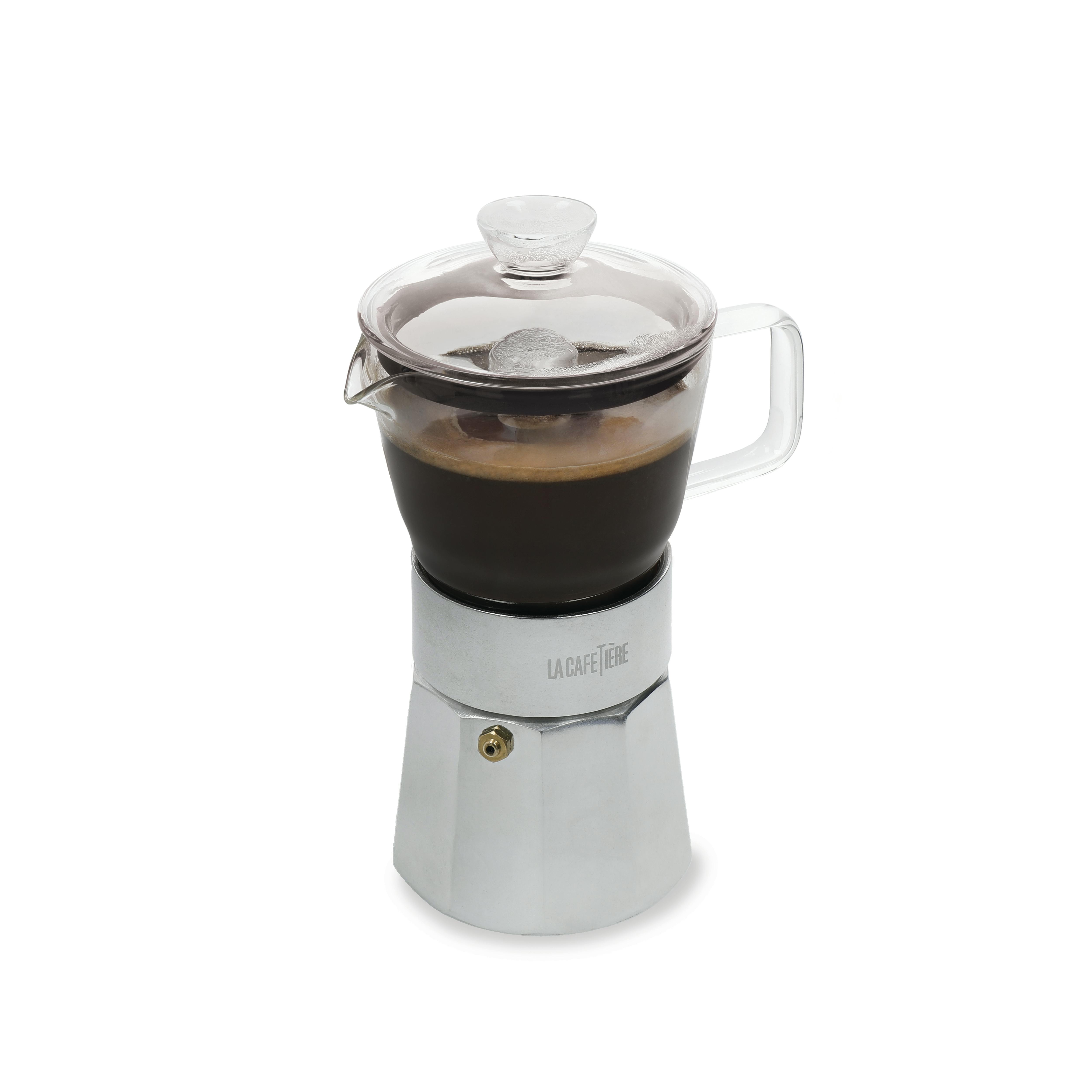 La Cafetière Verona Glass Espresso Maker, Chrome, 6 Cup, Gift Boxed - Image 2