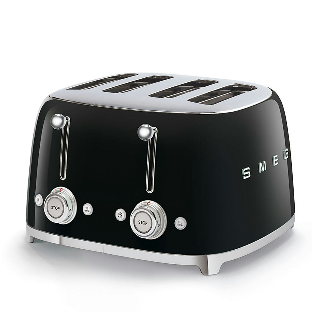 Smeg Black Tsf03 Retro 4-Slice Toaster