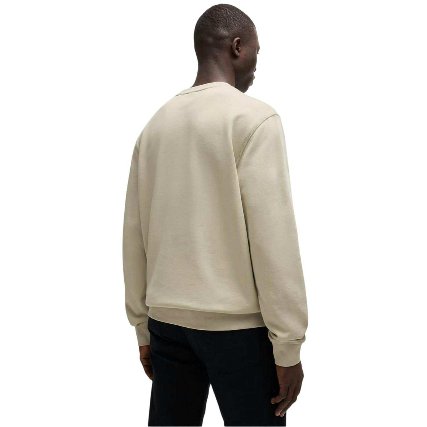 Boss Men's Light/Beige Westart Premium Cotton Crew Neck Sweatshirt - Xxl - 100% Mixed