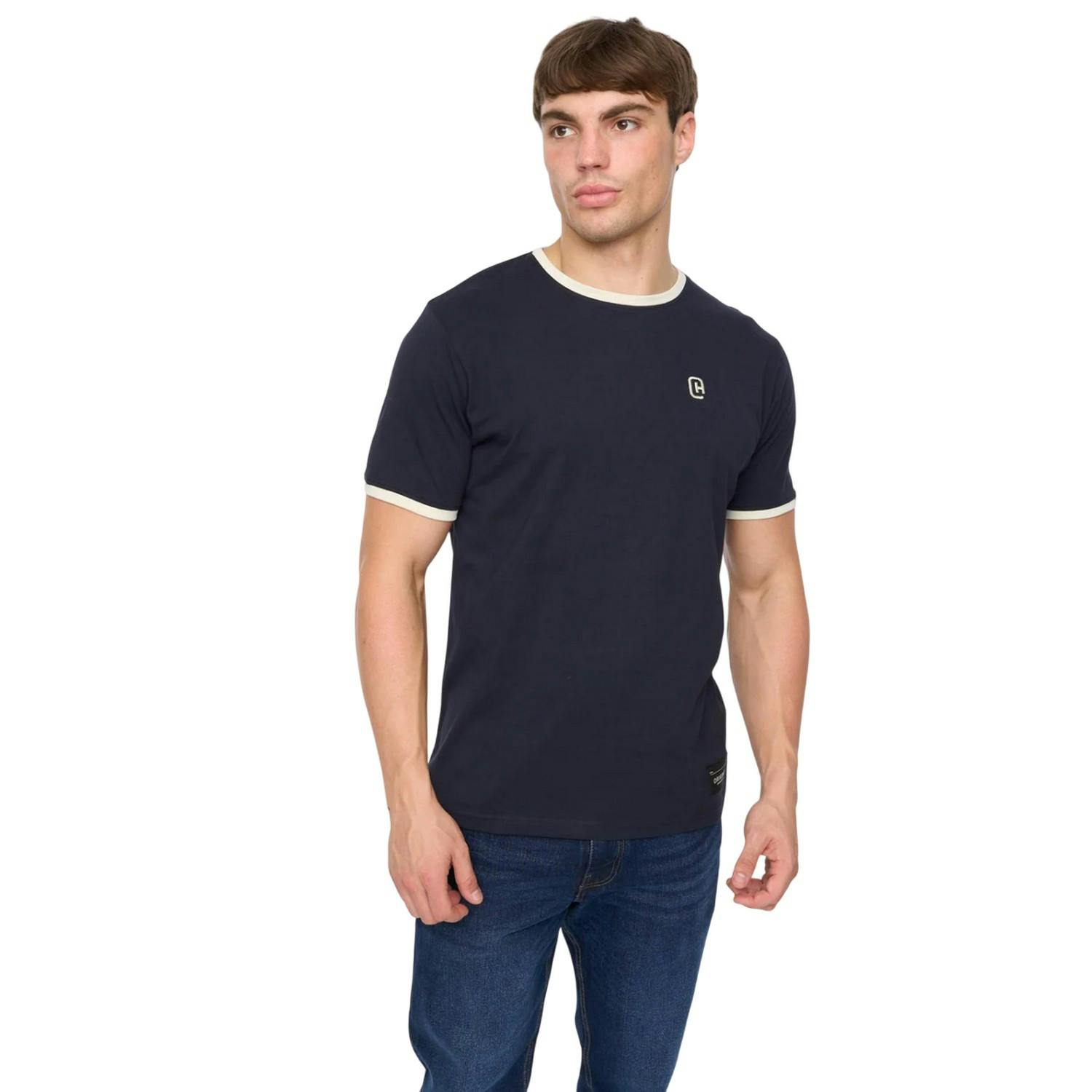 Crosshatch Men's Lamtopi T-Shirt - Navy - Navy - L - 100% Cotton