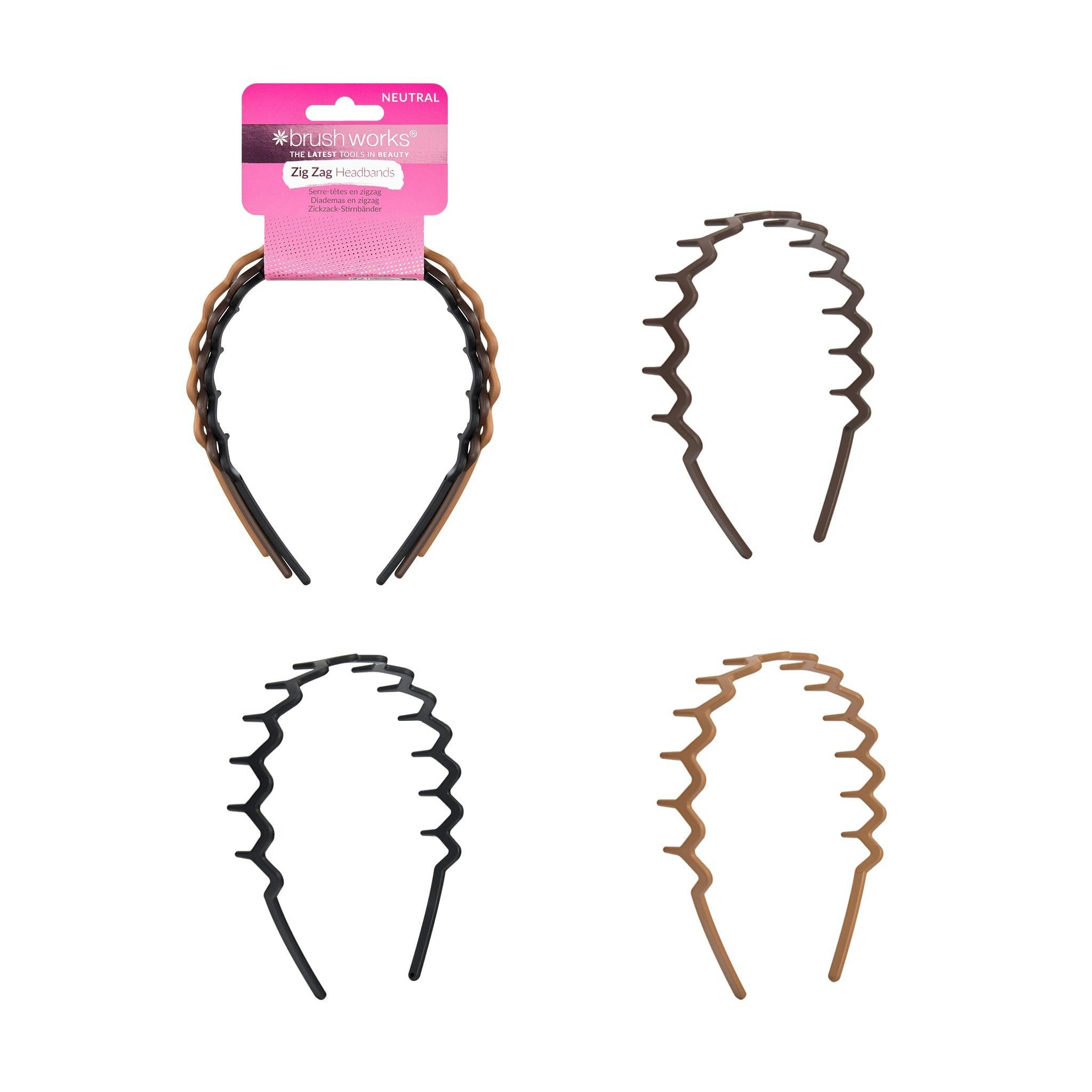 Brushworks Neutral Zig Zag Headbands X3 - Image 3