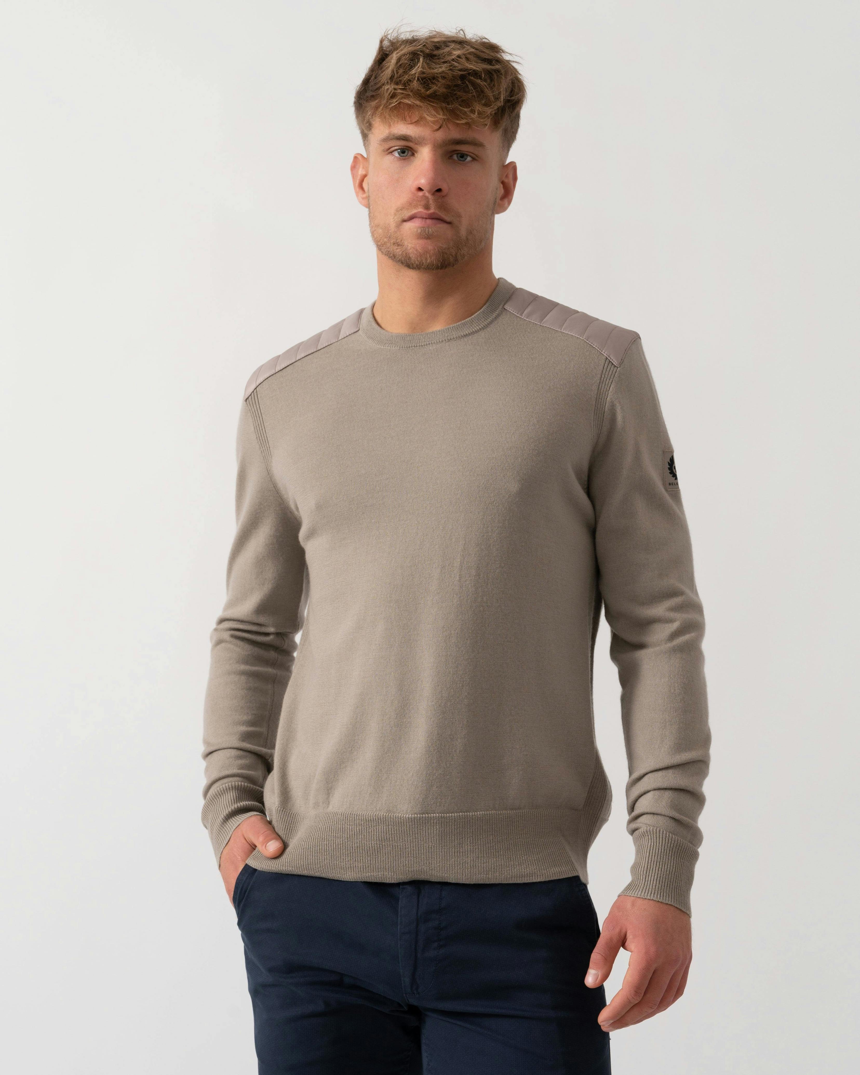 Belstaff Dark Kerrigan Merino Wool Crew Neck Jumper - Sand - Sand - Xl