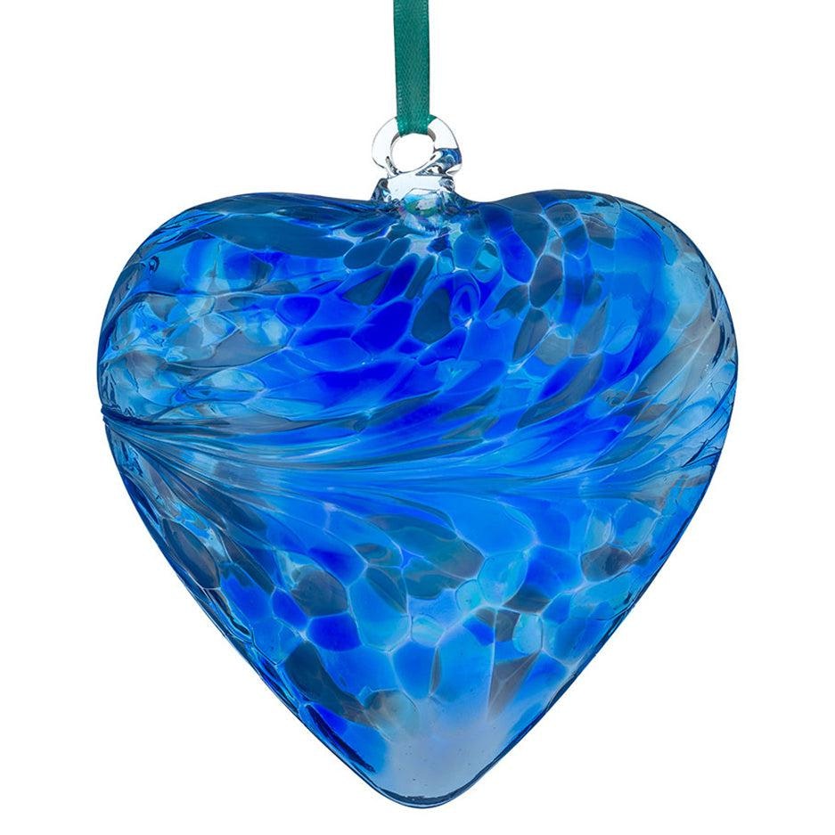 Sienna Glass Blue 12Cm Friendship Heart