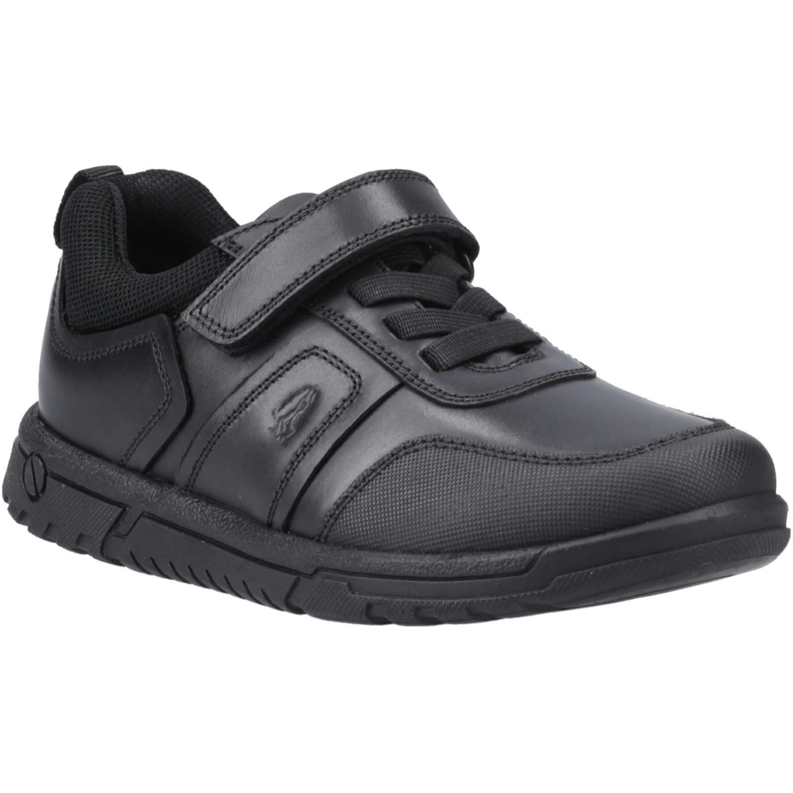 Hush Puppies Boys Black Sutton Bungee Leather 'S Lace-Up Shoes - Size 3