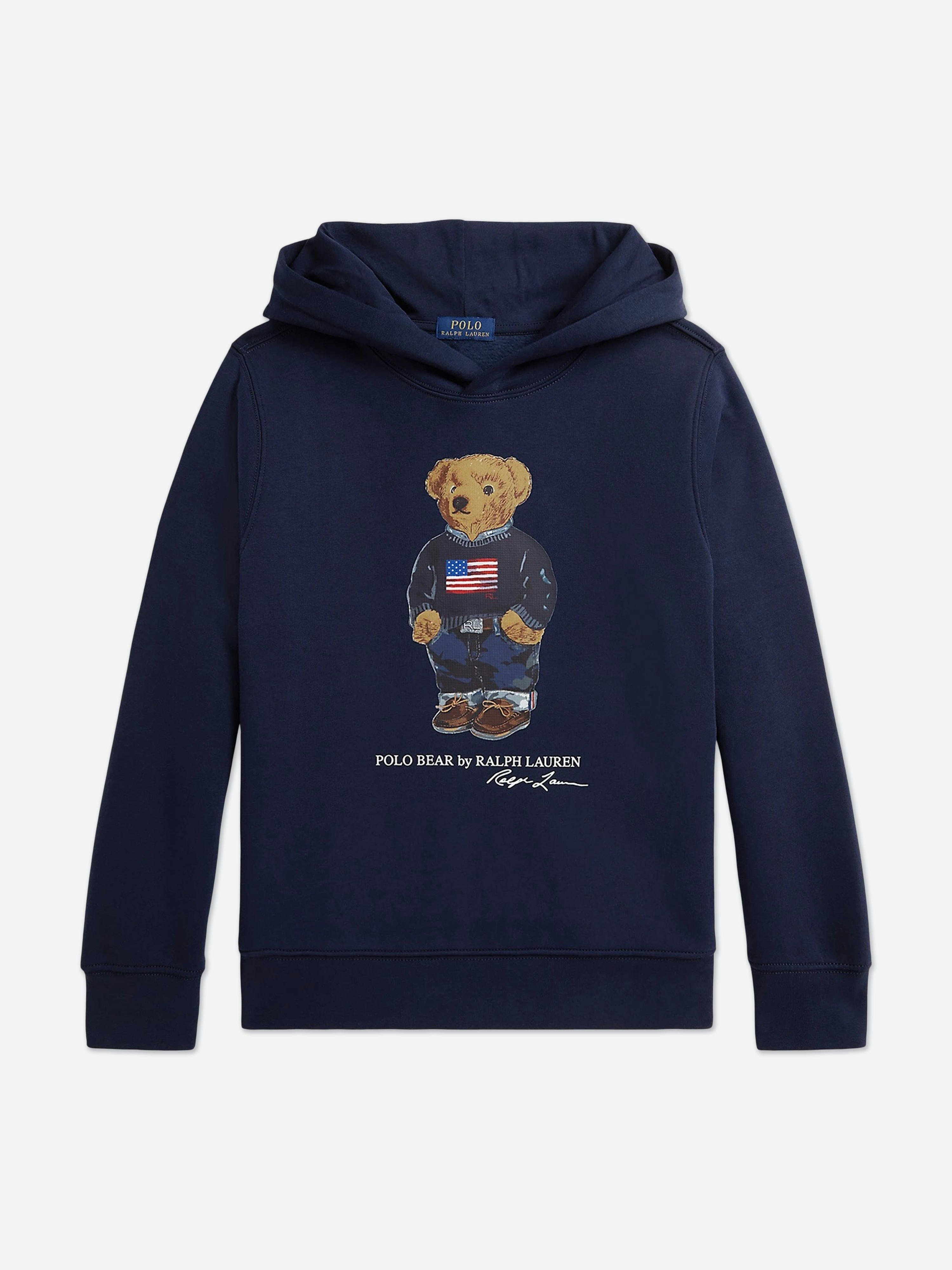 Ralph Lauren Kids Boys Blue Ralph Lauren Polo Bear Hoodie In Navy - 7 Yrs