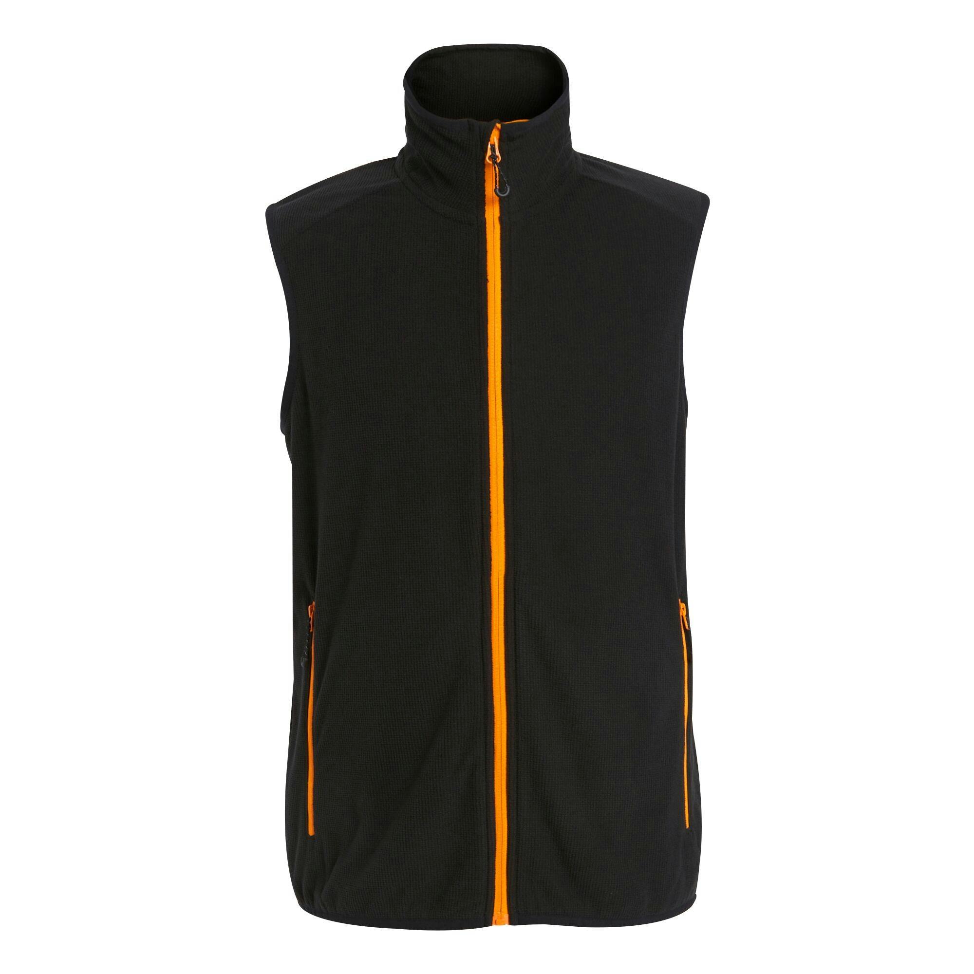 Regatta Men's Black/Orange Professional Fleece Gilet - Pop - S - Pop - 100% Polyester