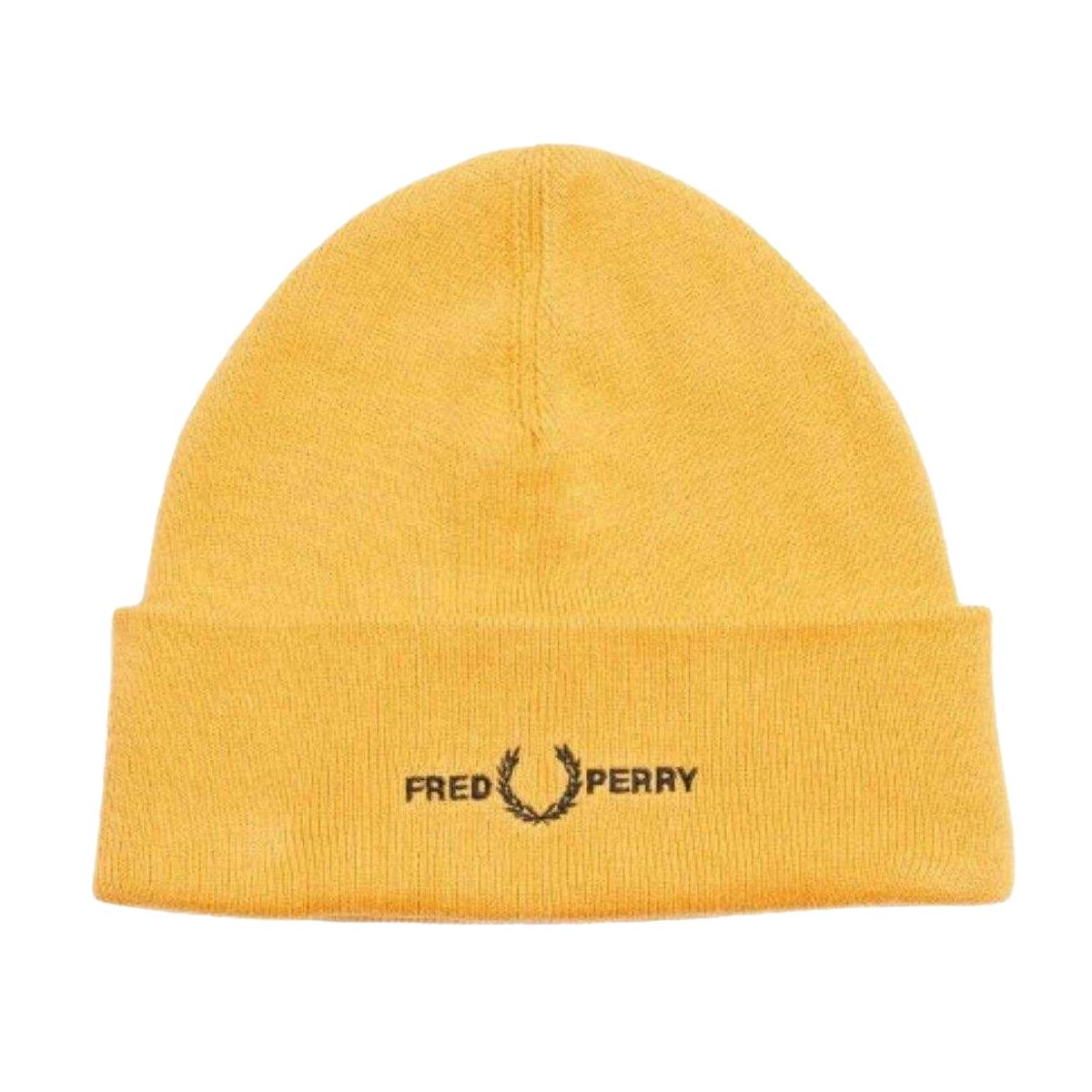 Fred Perry Unisex Golden Adult Graphic Logo Beanie - One Size - 55% Acrylic/45% Cotton
