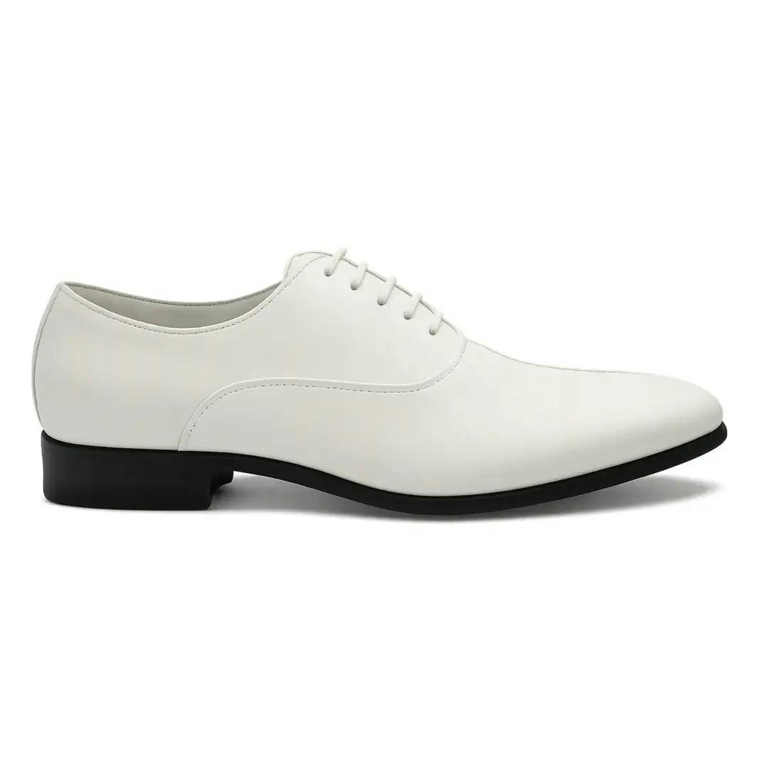 Dolcetto Men's White ’S Formal Patent Pu Leather Oxford Shoes - Uk 7