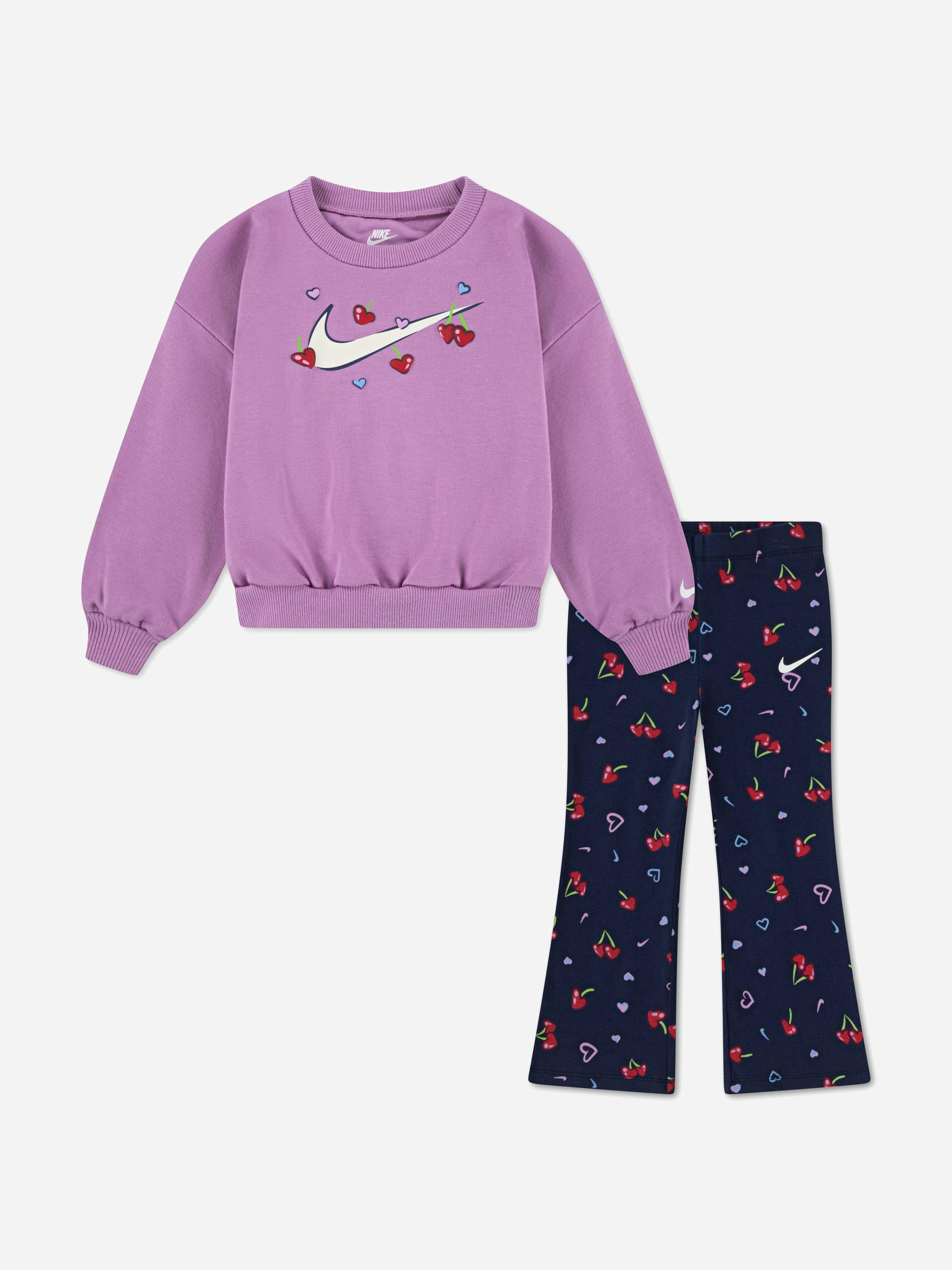 Nike Girls Sweatshirt And Legging Set In Navy - Navy - 2 - 3 Years