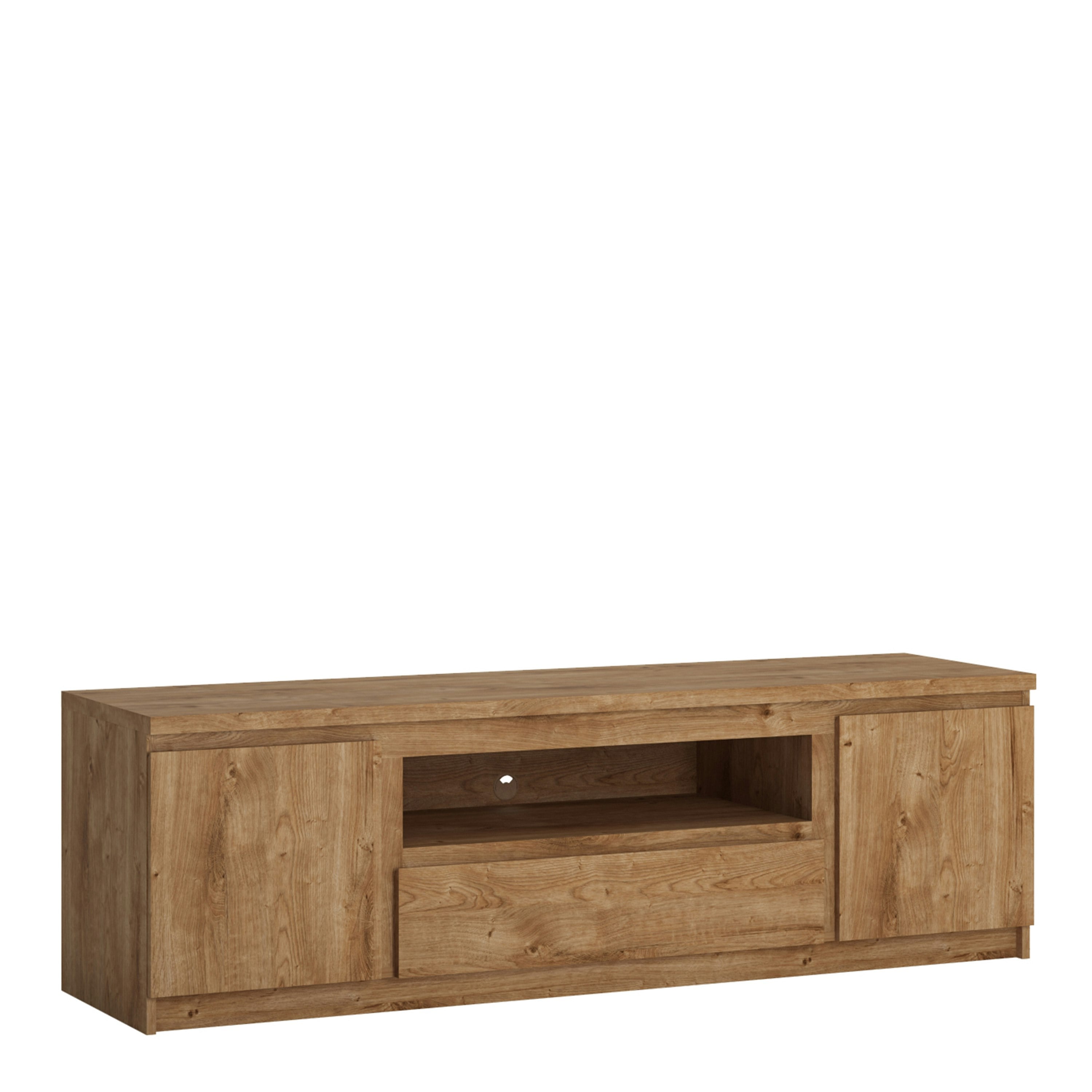 Furniture To Go Fribo 2 Door 1 Drawer 166Cm Wide Tv Cabinet In Oak - 1