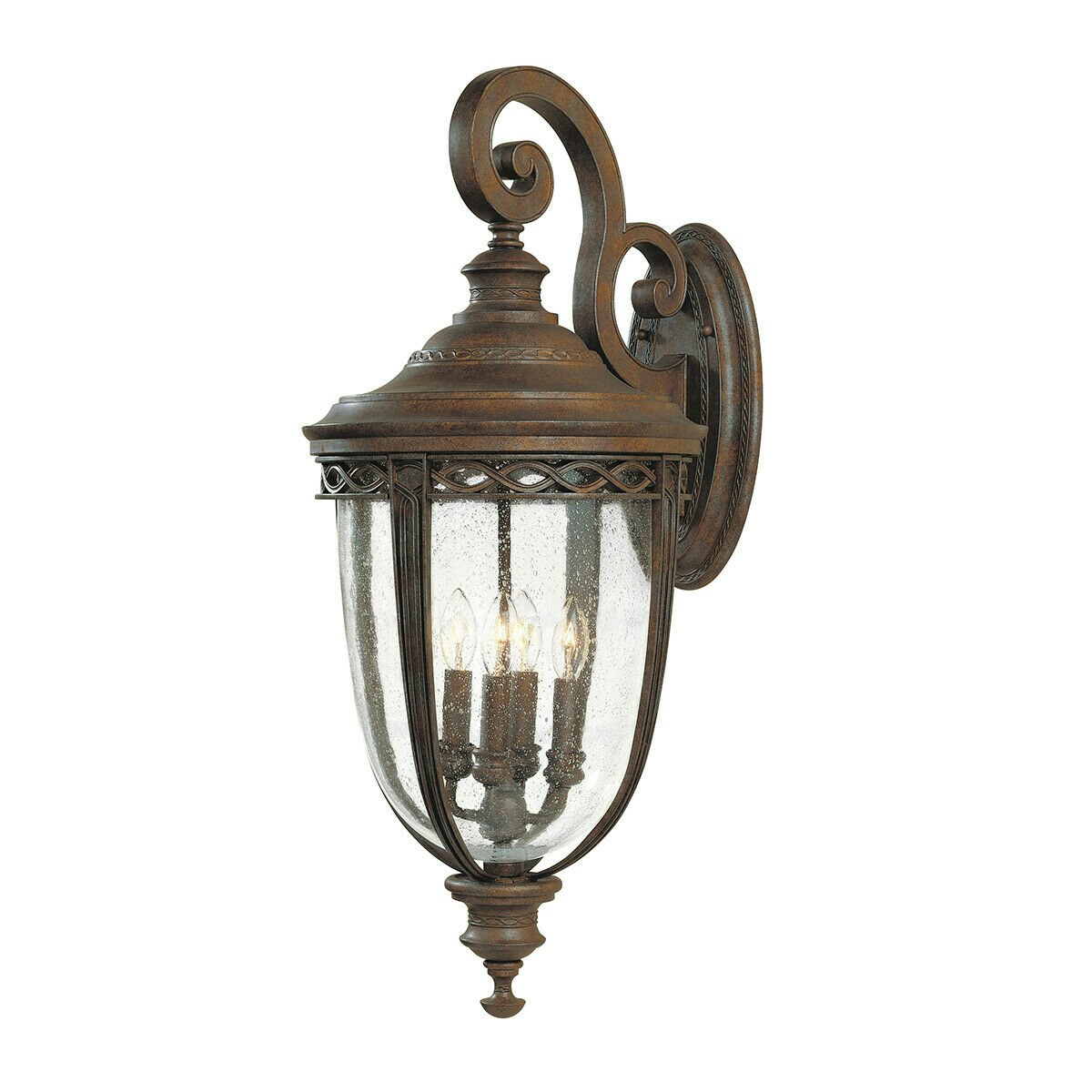 Rackhams Light/Bronze Outdoor Ip44 4Wall British Led E14 60W