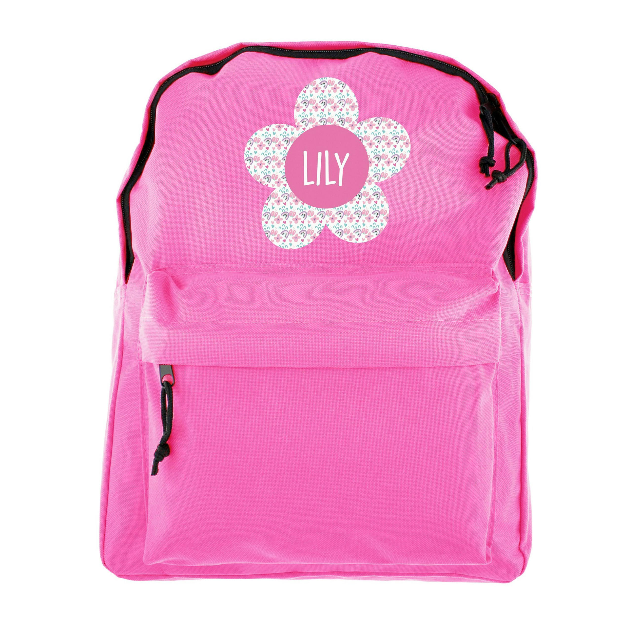 Personalised Memento Company Pink Personalised Flower Backpack