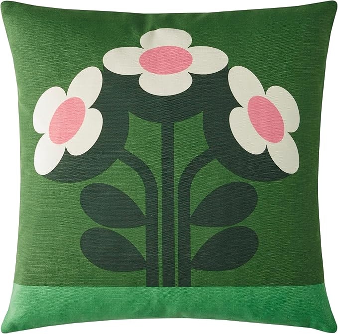 Orla Kiely Green Buttercup Pine Filled Cushion 45X45cm