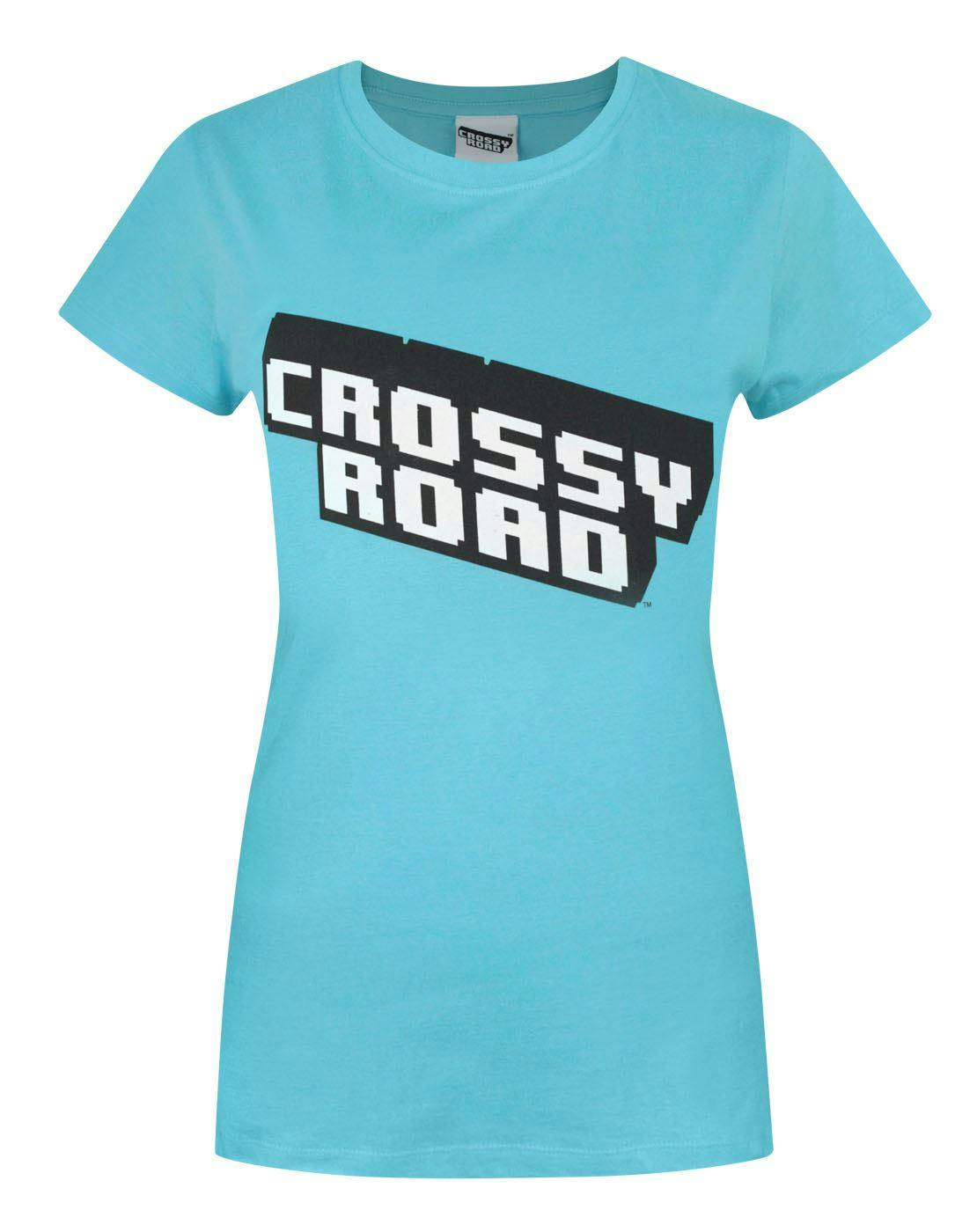 Vanilla Underground Women's Blue Crossy Road Logo Short Sleeved T-Shirt - Large