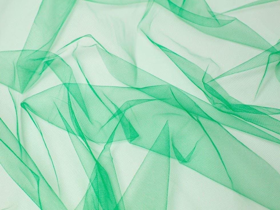 Minerva Green Core Range Soft Tulle Fabric - Plain Design Dressmaking Fabric, 280 Cm / 111" Wide - Per Metre - Forest