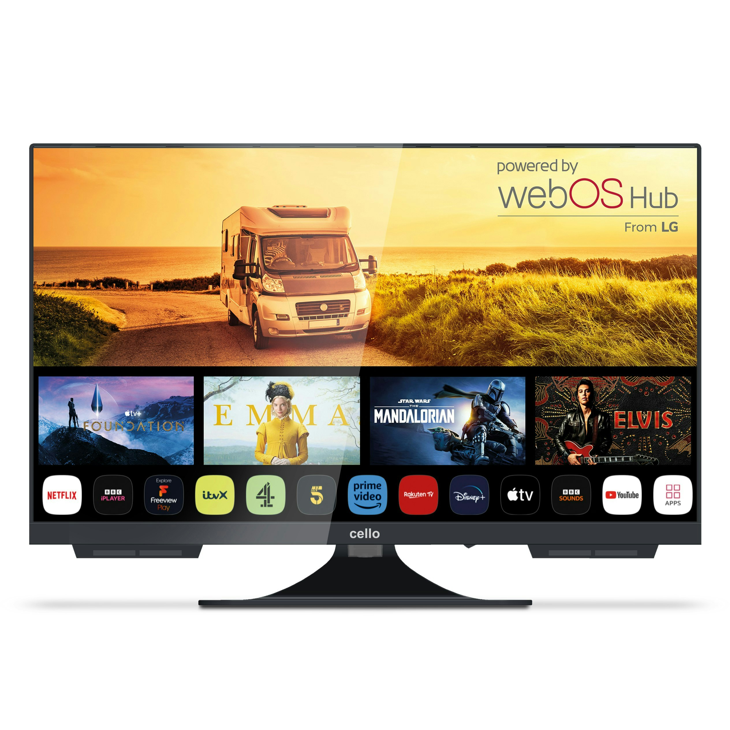 Cello C2424ws Trav 24" Smart Tv With Freesat Built In Smart Ultrafast Webos Freeview Tv, Bluetooth Connectivity