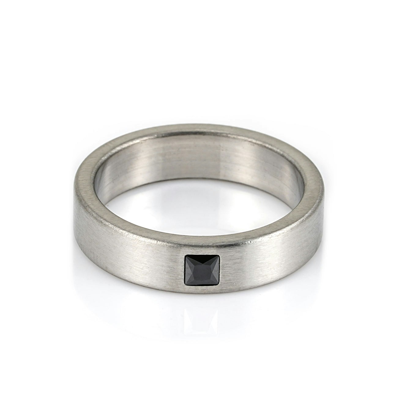 Say It With Mens Black Cubic Zirconia Ring, Silver, Size M, Men - Image 2