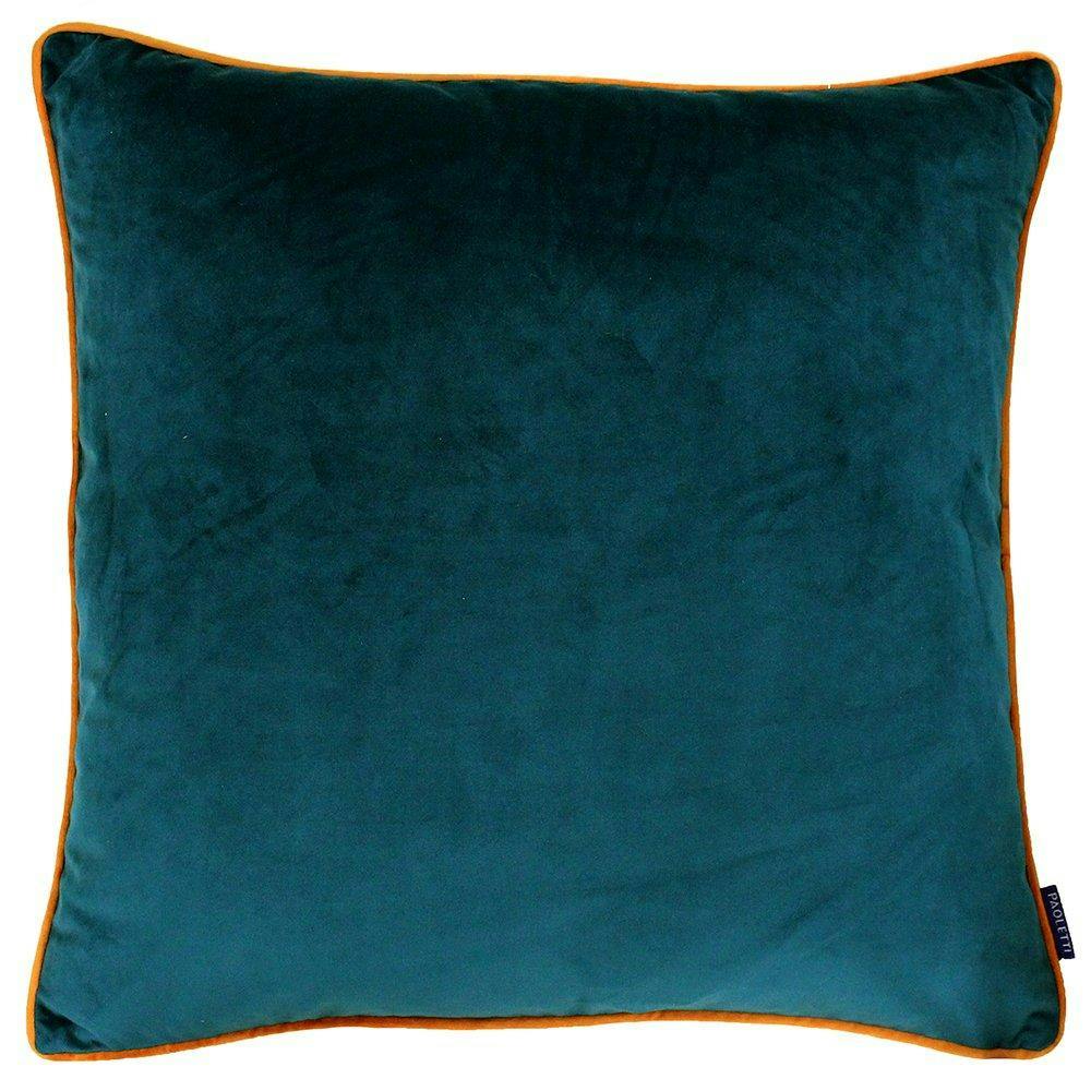 Rackhams Orange Meridian Cushion Cover - Teal/Tigerlily - 55X55cm - Teal/Tigerlily - 100% Polyester