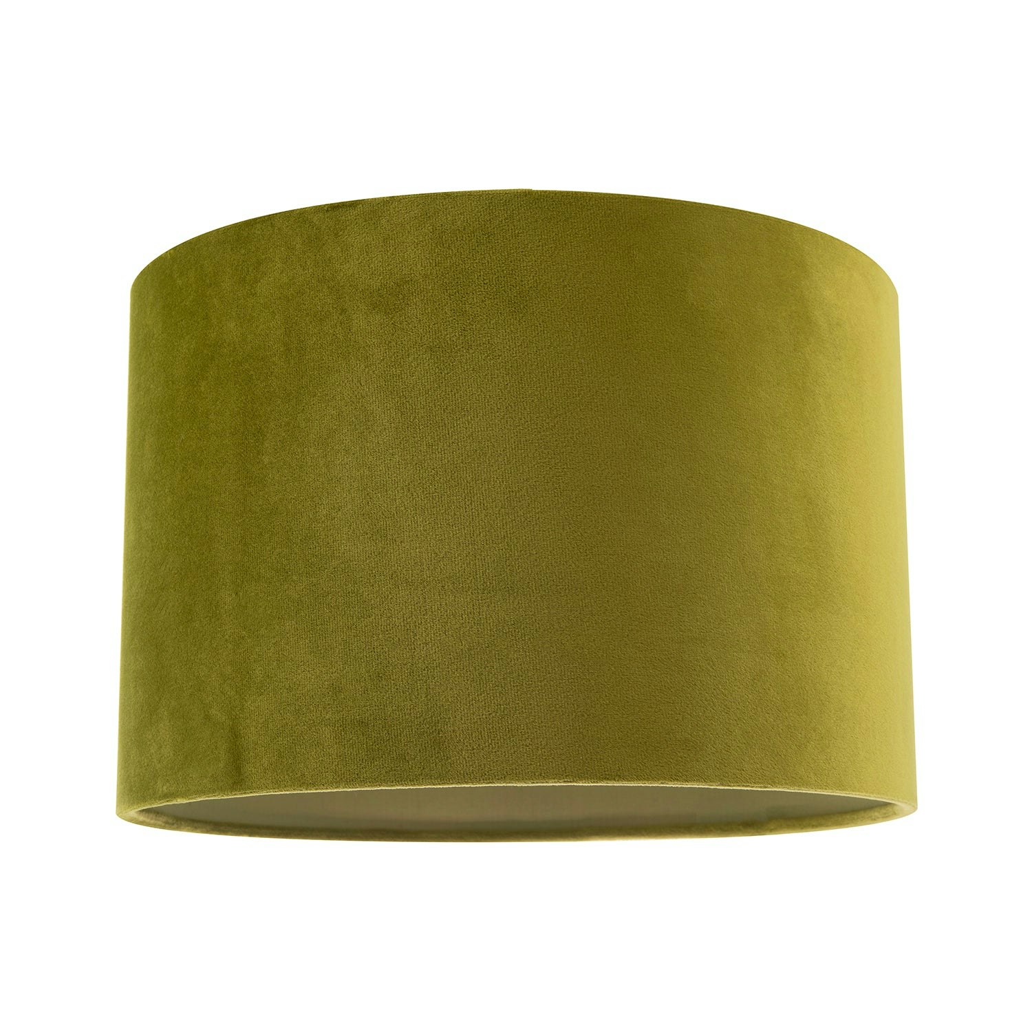 Rackhams Green Soft Velvet Olive Fabric Round Lamp Shade For Table Or Pendant