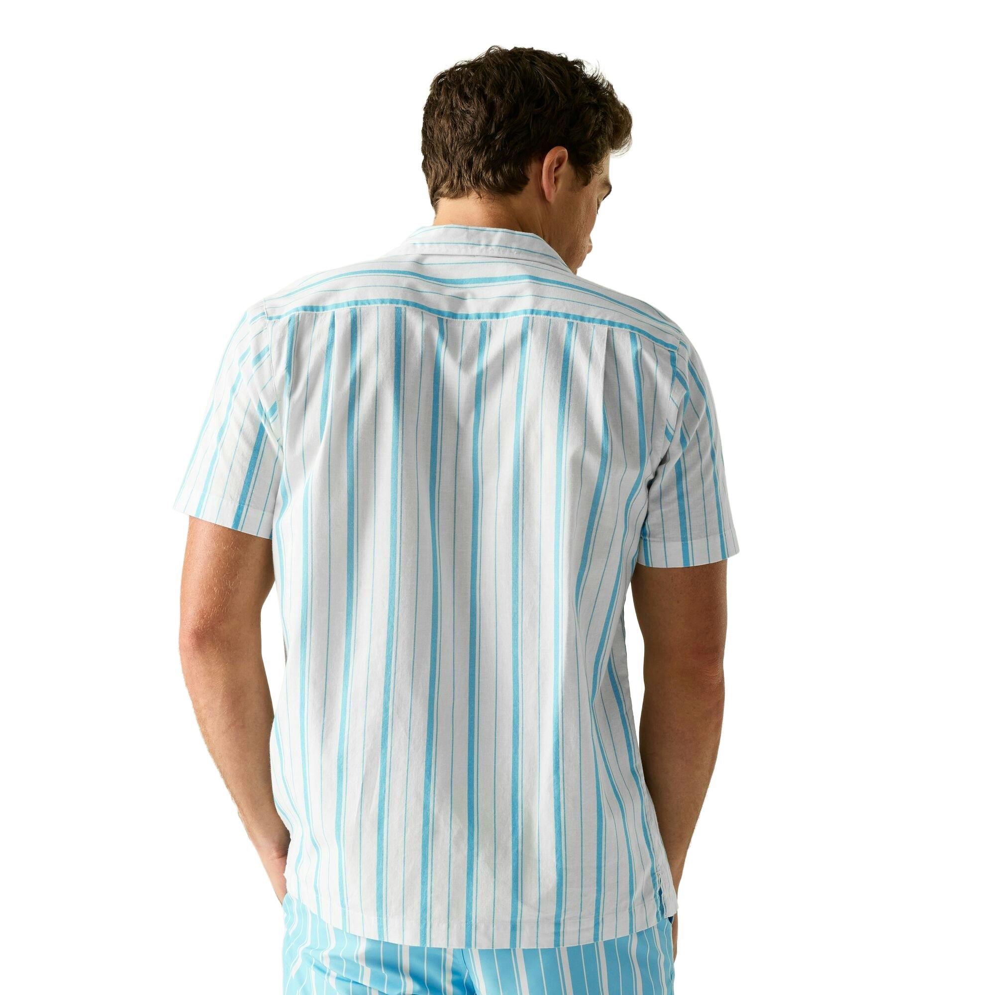 Regatta Men's White/Blue Hadlin Shirt - /Nordic - S - /Nordic - 100% Cotton