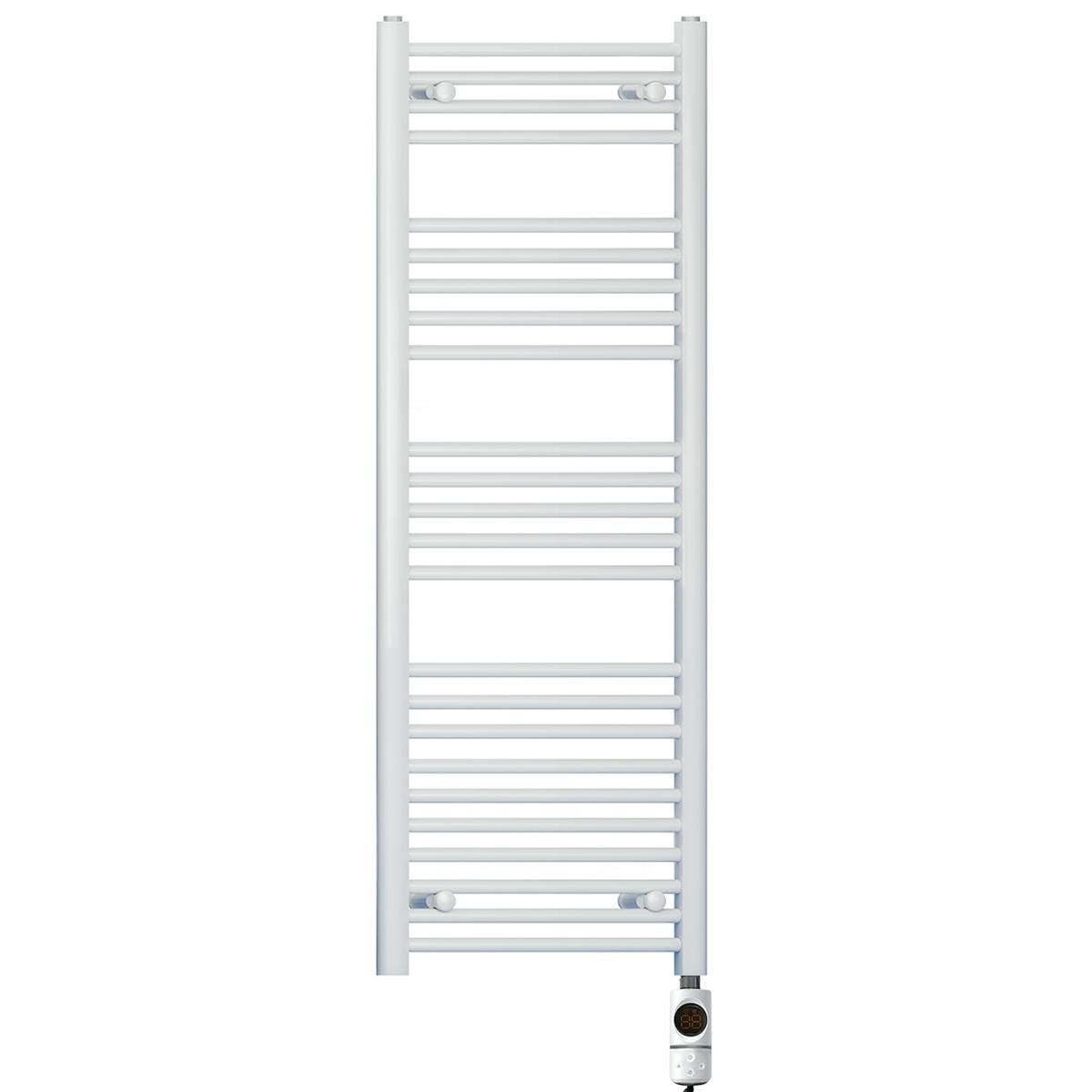 Myhomeware White 500Mm X 1400Mm Electric Pre-Filled Heated Towel Rail Radiator For Bathroom - Thermostatic Af - 19Mm Tube