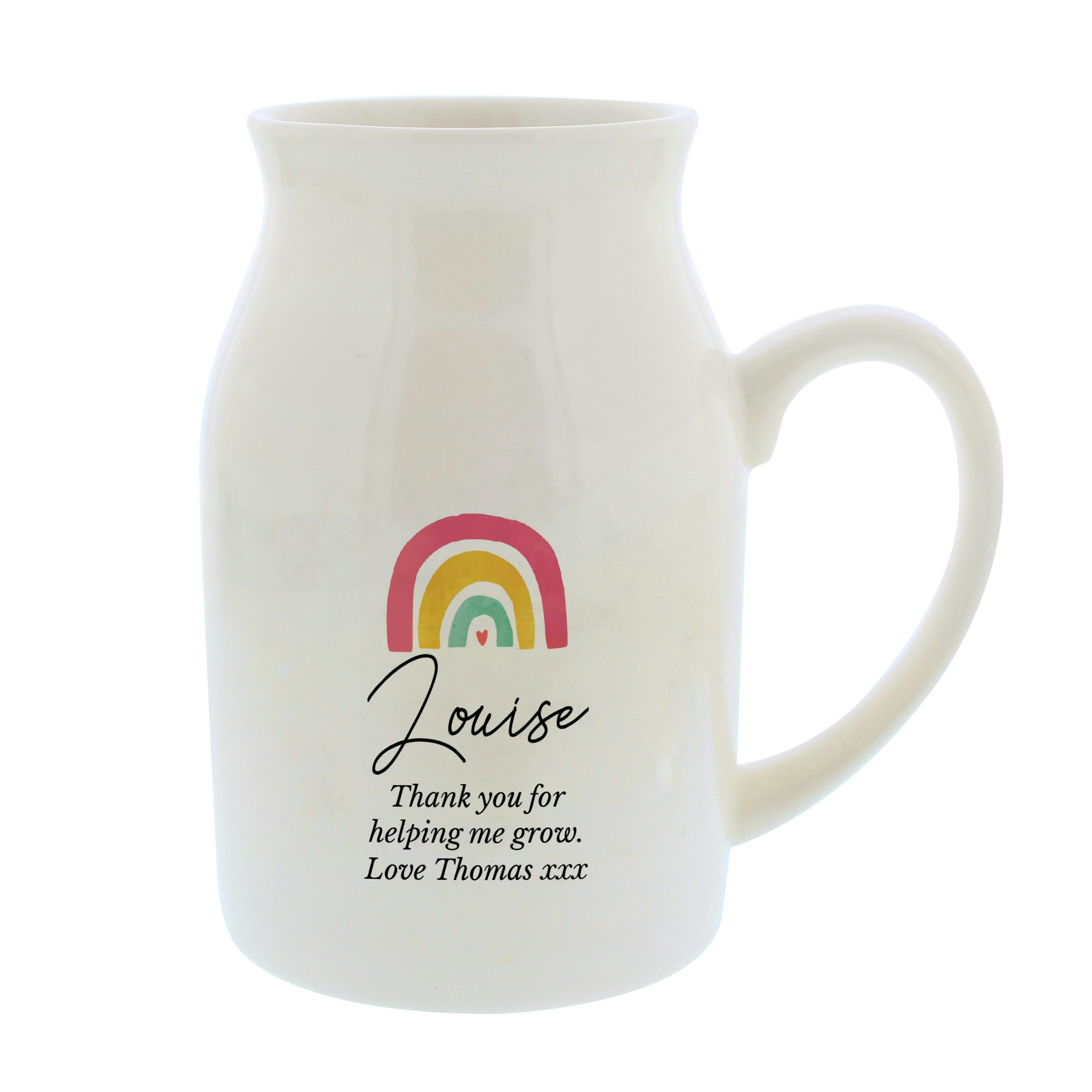 Rackhams Personalised Rainbow Flower Jug Vase