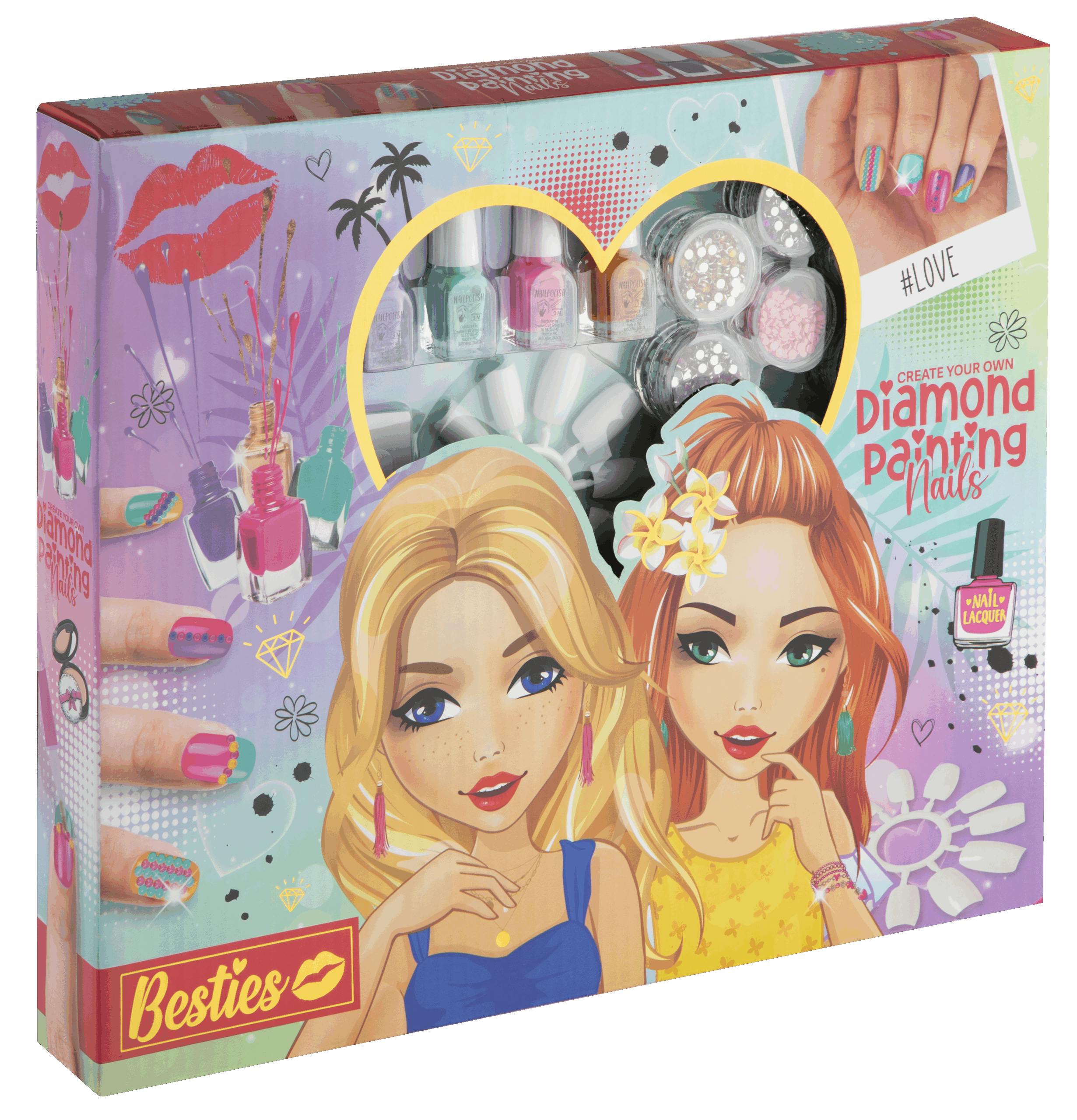 Totum Pink Besties Diamond Painting Nail Set - Multi - Plastic