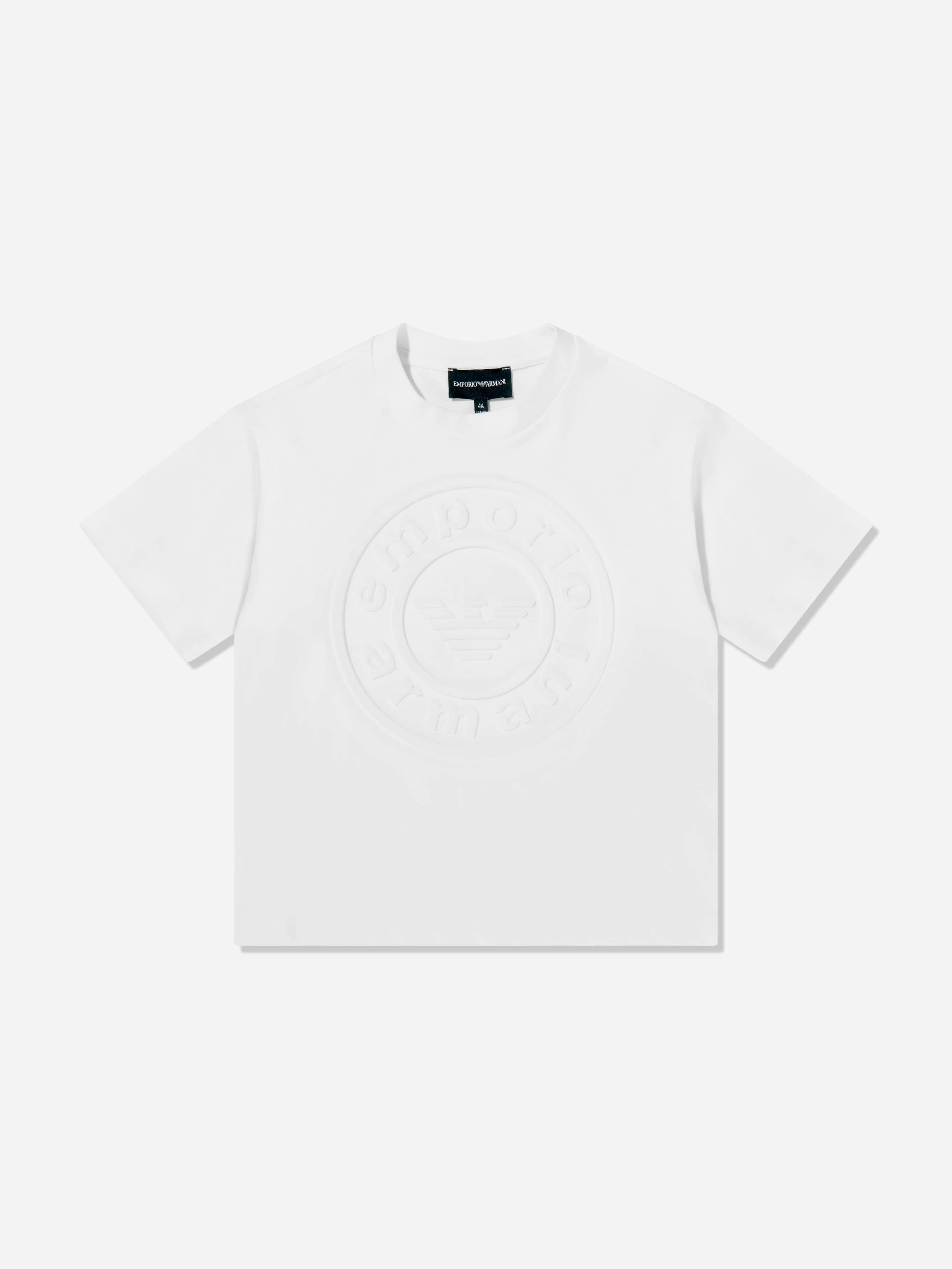 Emporio Armani Boys Ivory Logo T-Shirt In - 4 Yrs