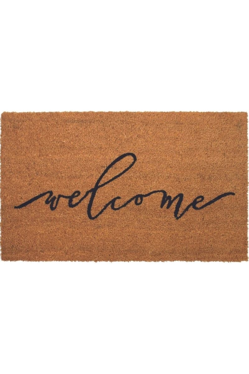 Rackhams Coir Doormat Welcome Scroll Design 45X75 Cm
