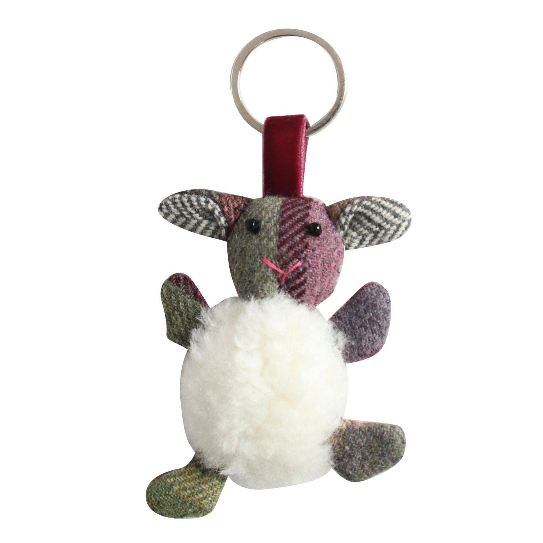 Earth Squared Fluffy Sheep Keyring With Tweed Ears - Gullane