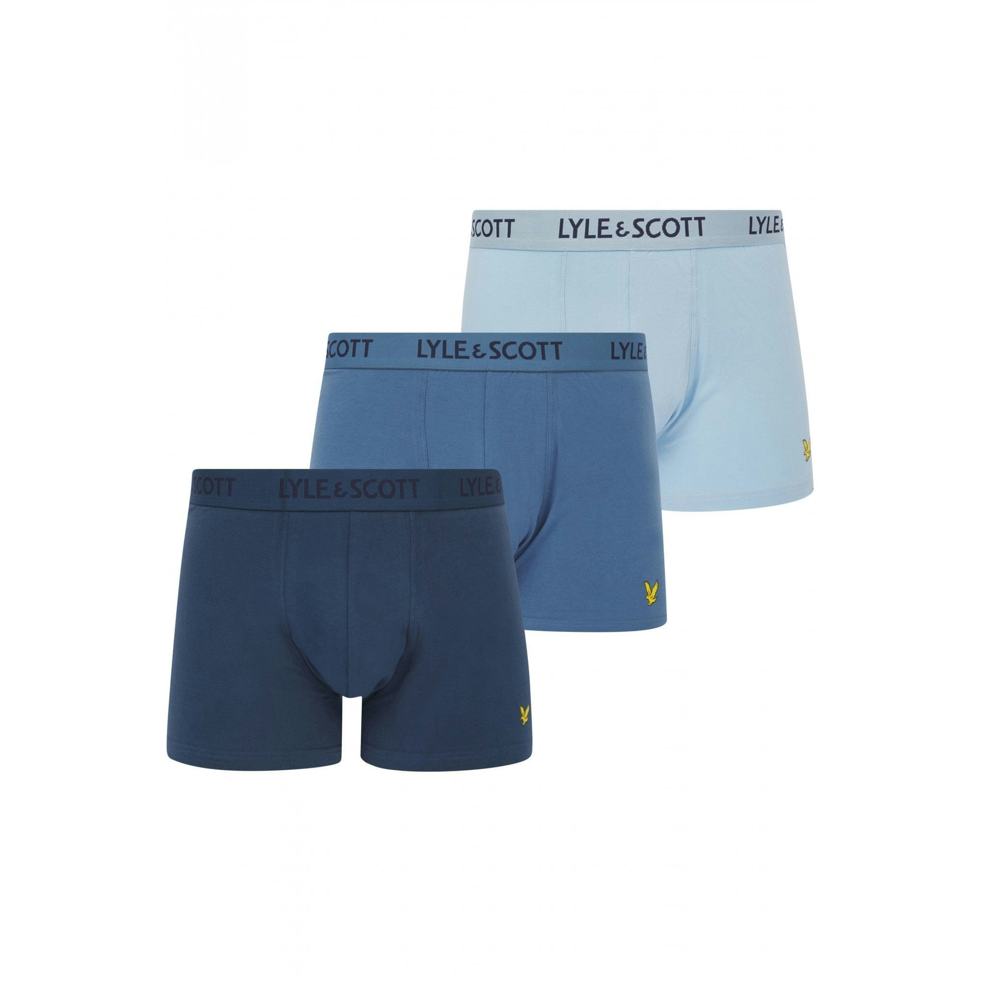 Lyle & Scott Men's Blue 3-Pack Barclay Boxer Briefs, Combination - Xxl