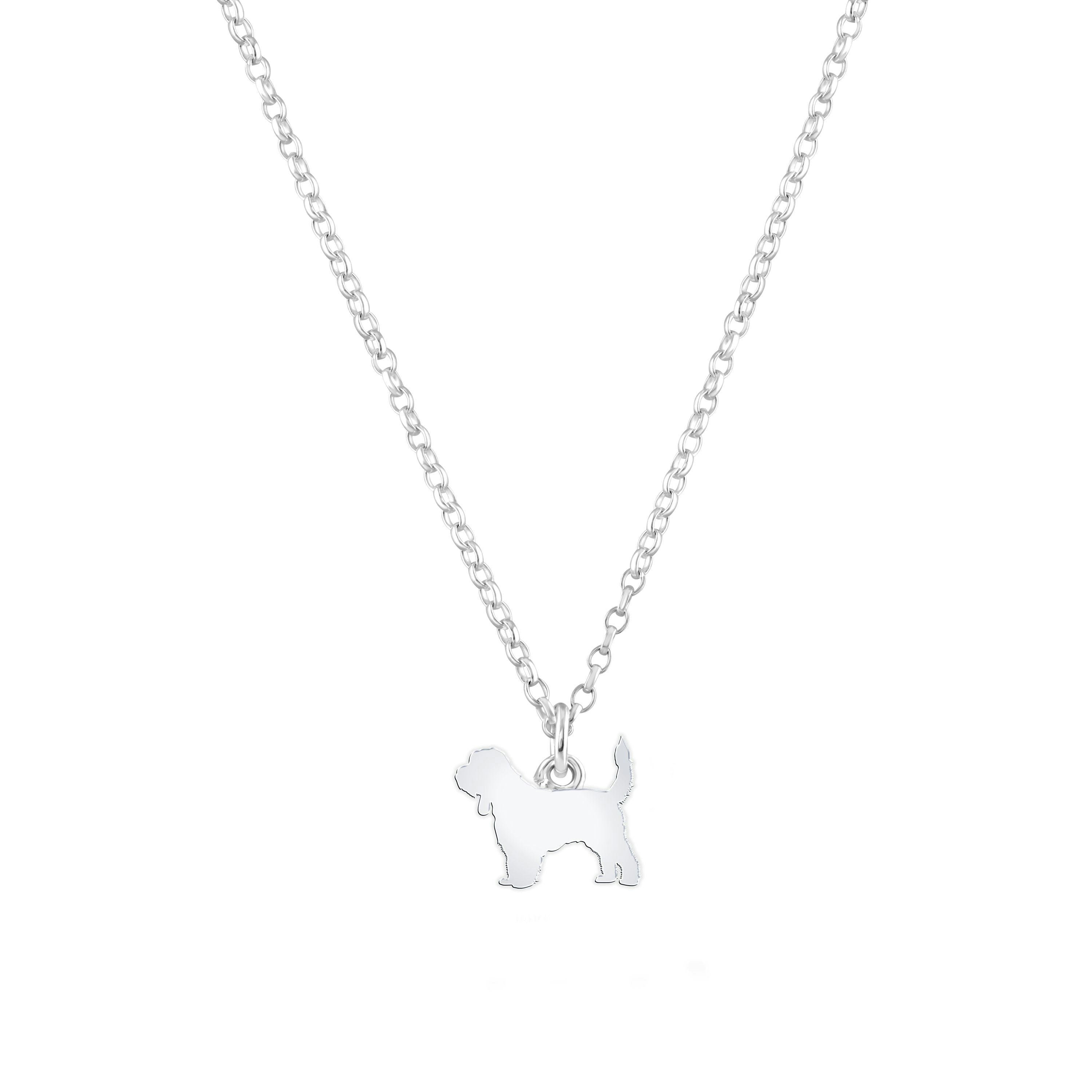 Mylee London Silver Grand Basset Griffon Vendéen Silhouette Necklace - Personalised - Yes