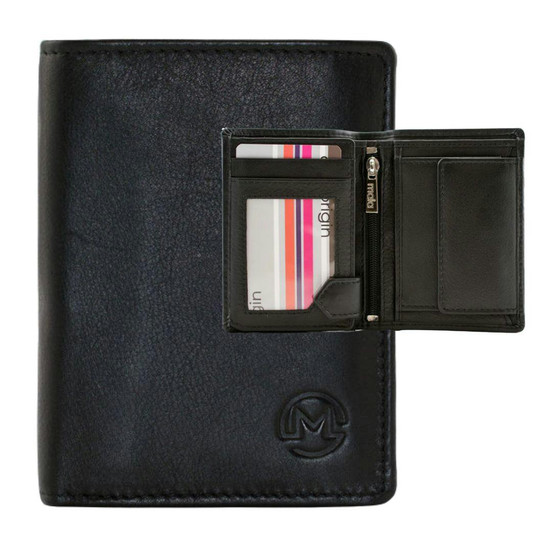 Mala Leather Black Origin Compact Shirt Wallet With Coin Pocket - Leather - Plain