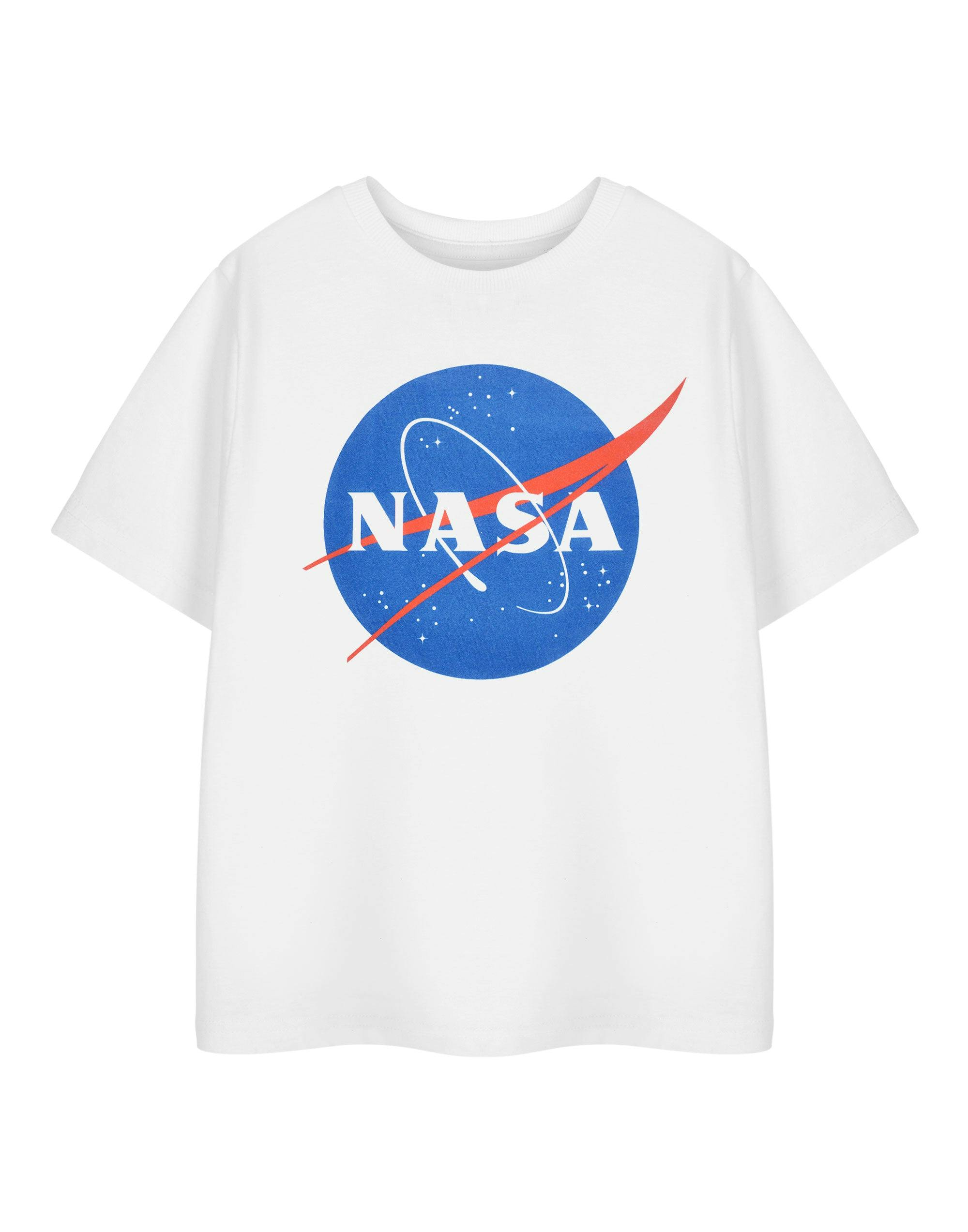 Vanilla Underground Unisex White Nasa Kids Classic Logo Short Sleeved T-Shirt - 3-4 Years