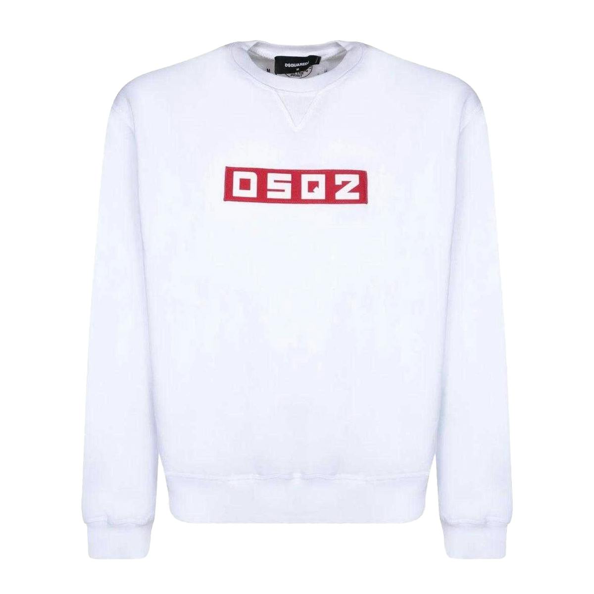 Dsquared2 Unisex White Adult Block Logo Sweatshirt - L - 100% Cotton