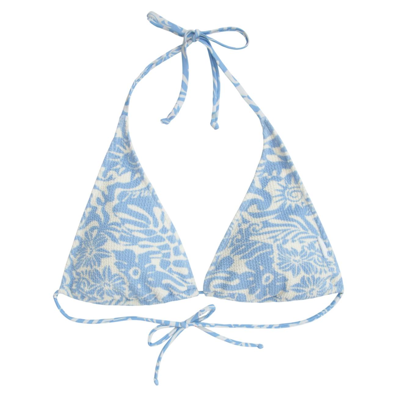 Animal Women's Light/Blue Iona Printed Halter Neck Bikini Top - 6 Uk - 84% Recycled Polyester/16% Elastane