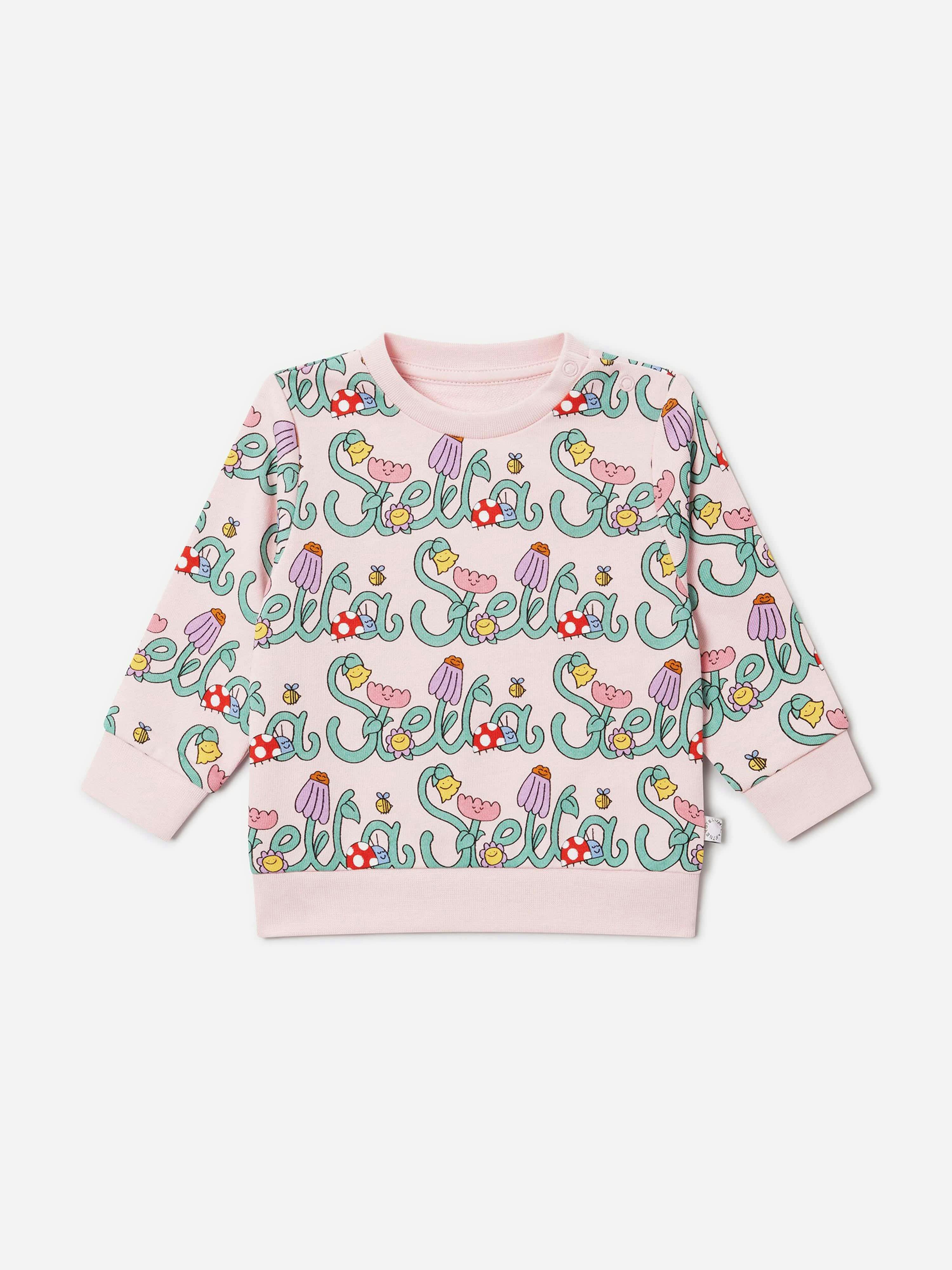 Stella Mccartney Kids Girls Pink Stella Mccartney Baby Flower Logo Sweatshirt In - 24 Months