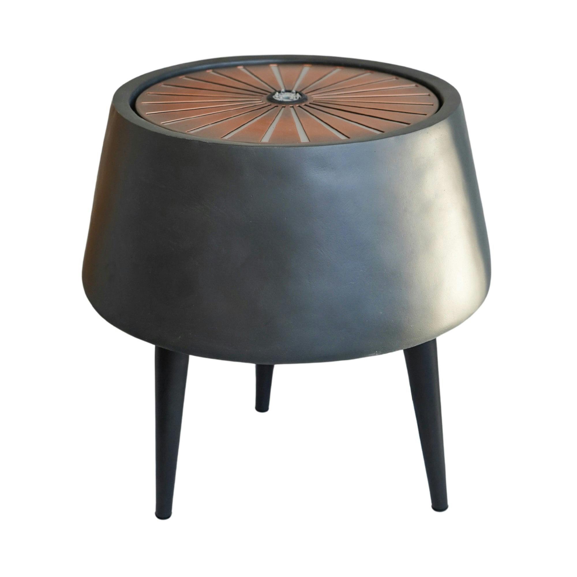 Ivyline Light Solis Water Feature With Display - Charcoal